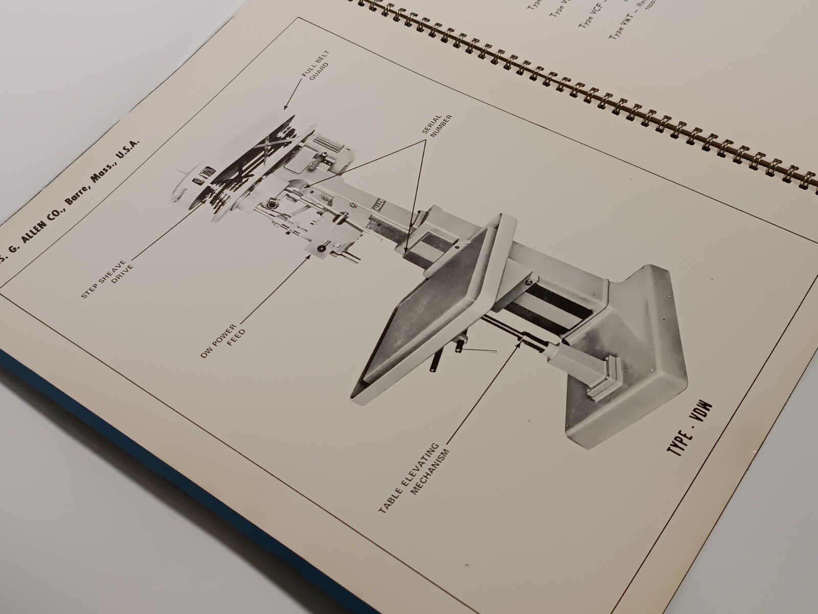 Allen No. 2 V-Belt Vertical Motor Drive, VB-VDW-VCF-VMT Catalogue of Parts