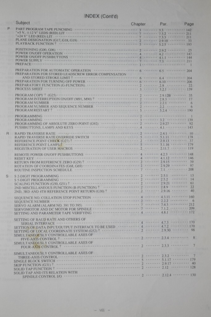 Yasnac MX3 CNC Operations and Programing Manual 305 pages 1994