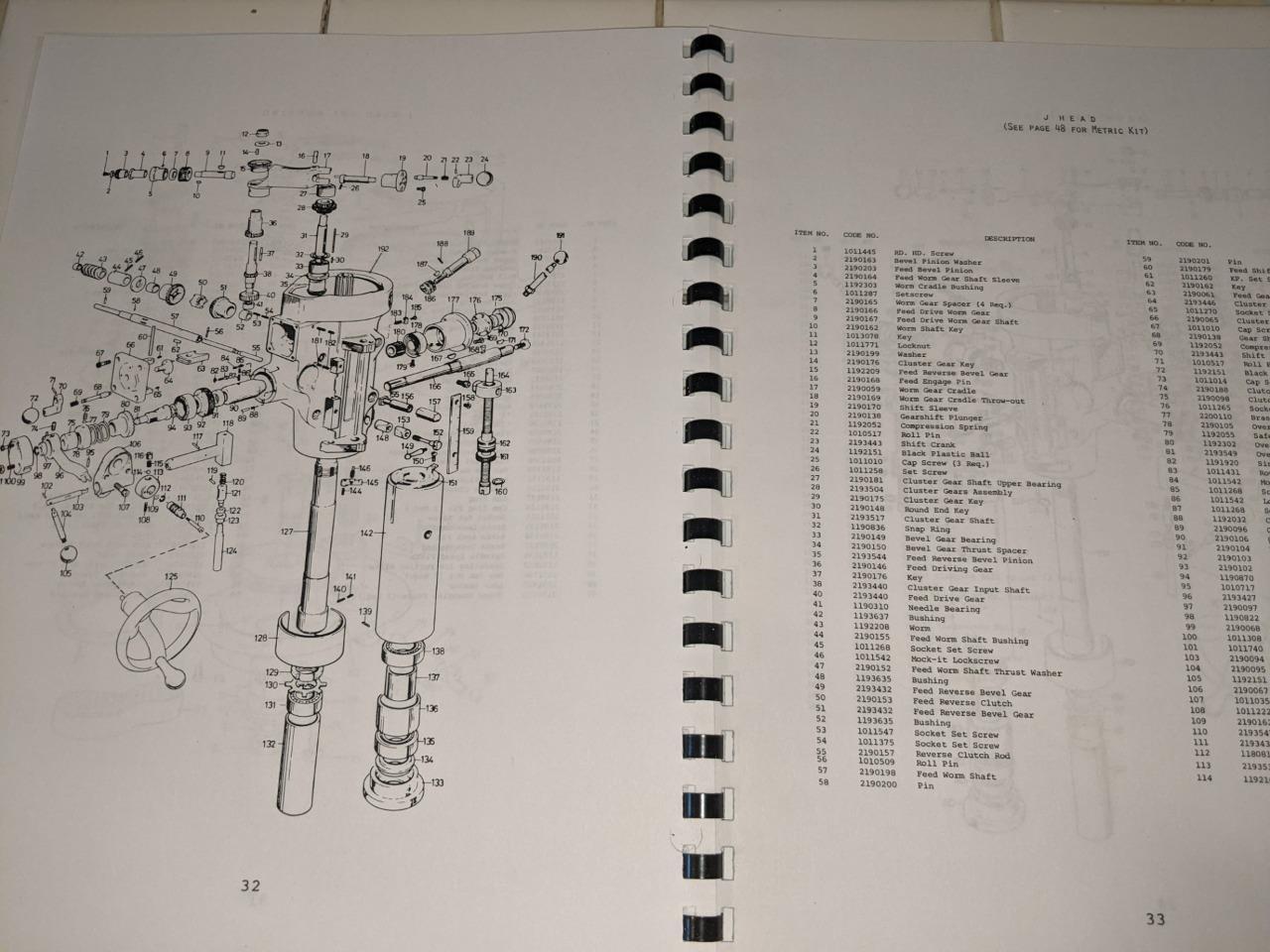 Bridgeport Series 1 Milling Machine Install, Operate, Maint. and Parts M-105H