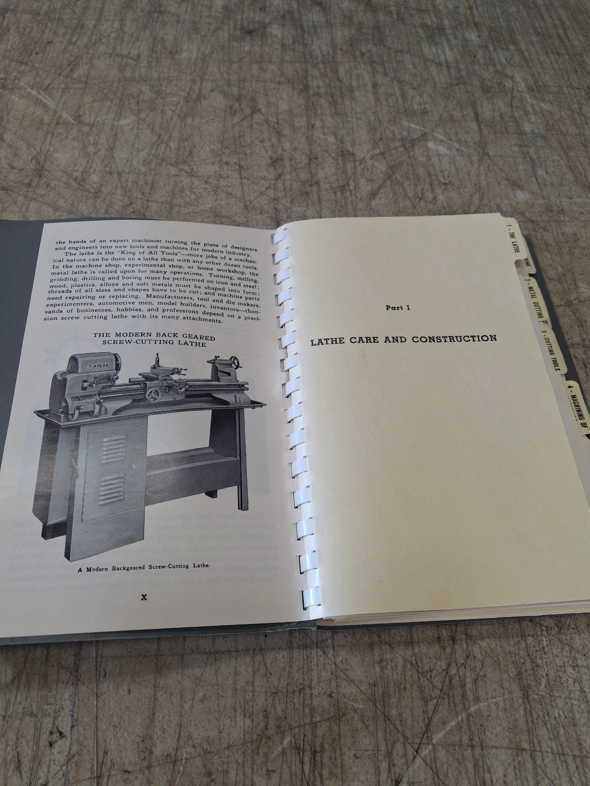 Vintage Atlas Manual of Lathe Operation & Machinist Tables Book Nice!