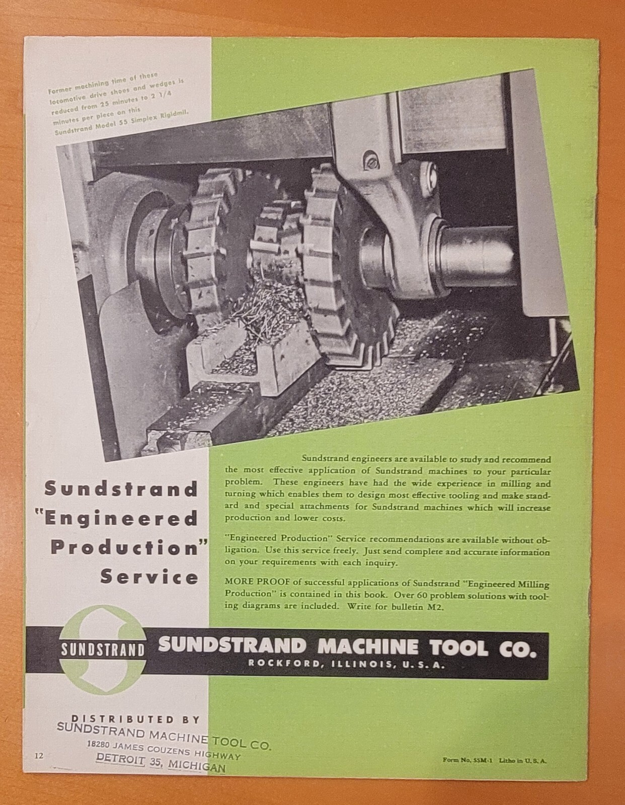 SUNDSTRAND RIGIDMILL Model 55 Sales Catalog