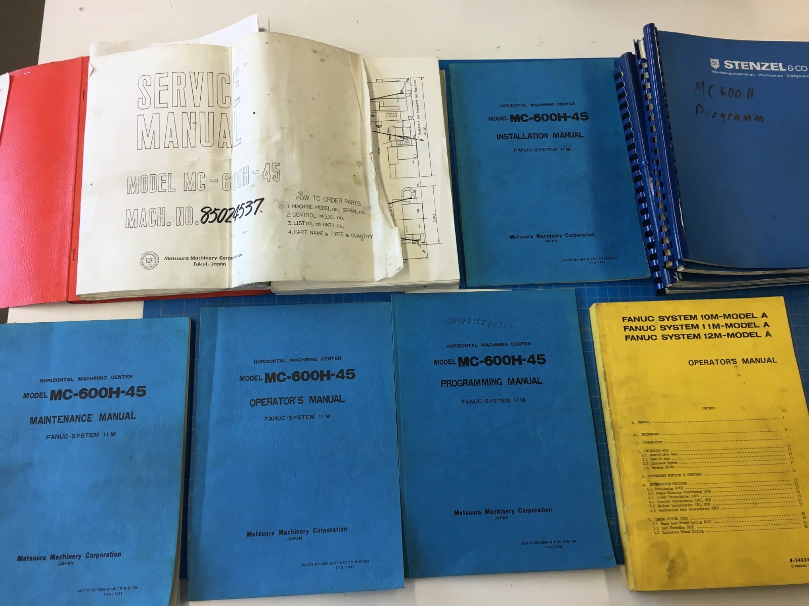 Matsuura Manuals Complete SETS! MC-600H-45, FANUC 11M, Incl. German versions