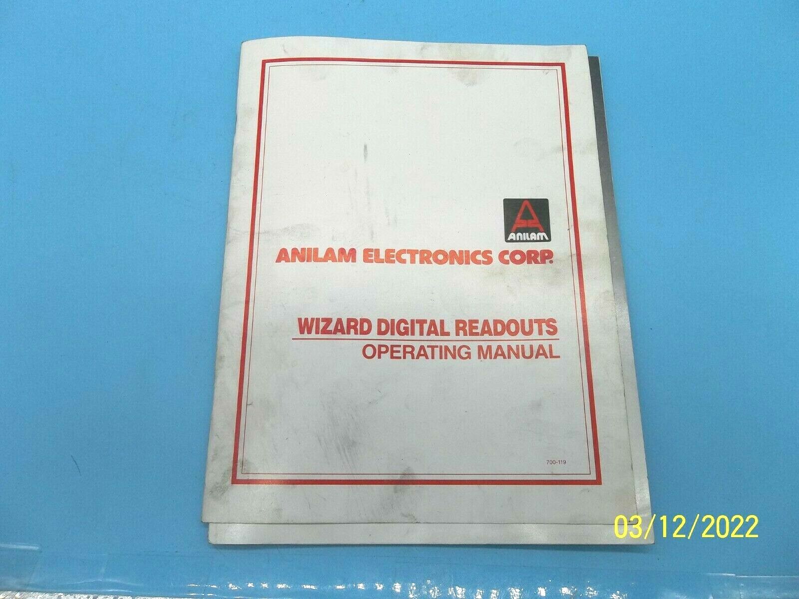 ANILAM Wizard DRO 700119 Operating Manual (MS-471)