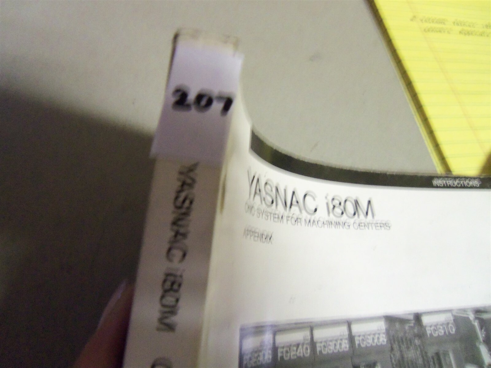 Yaskawa Yasnac i80M Appendix Manual #207 *FREE SHIPPING*