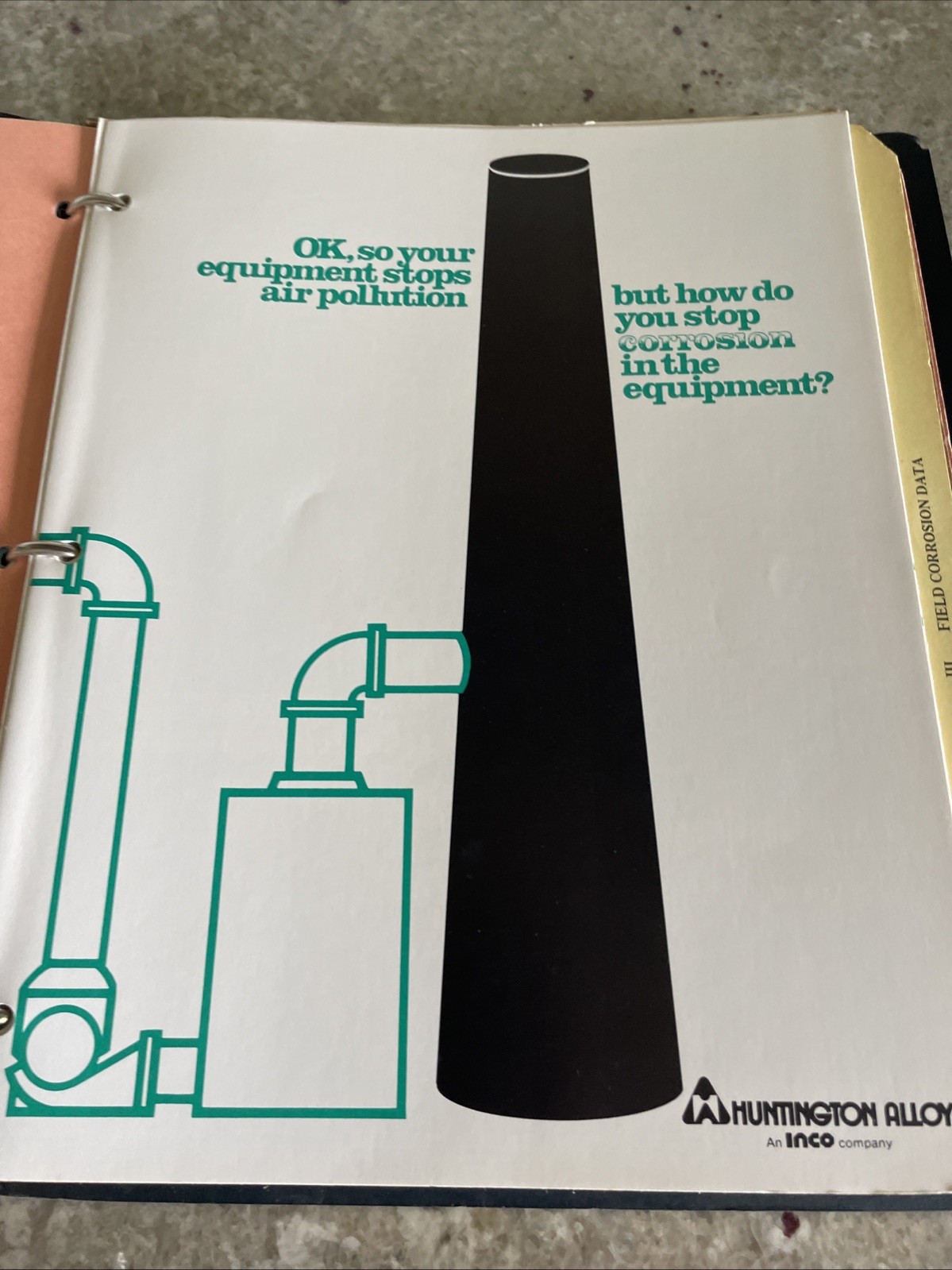 1978 HUNTINGTON ALLOYS for SO2 SERVICE Confidential Ephemera DATA Bulletins RARE