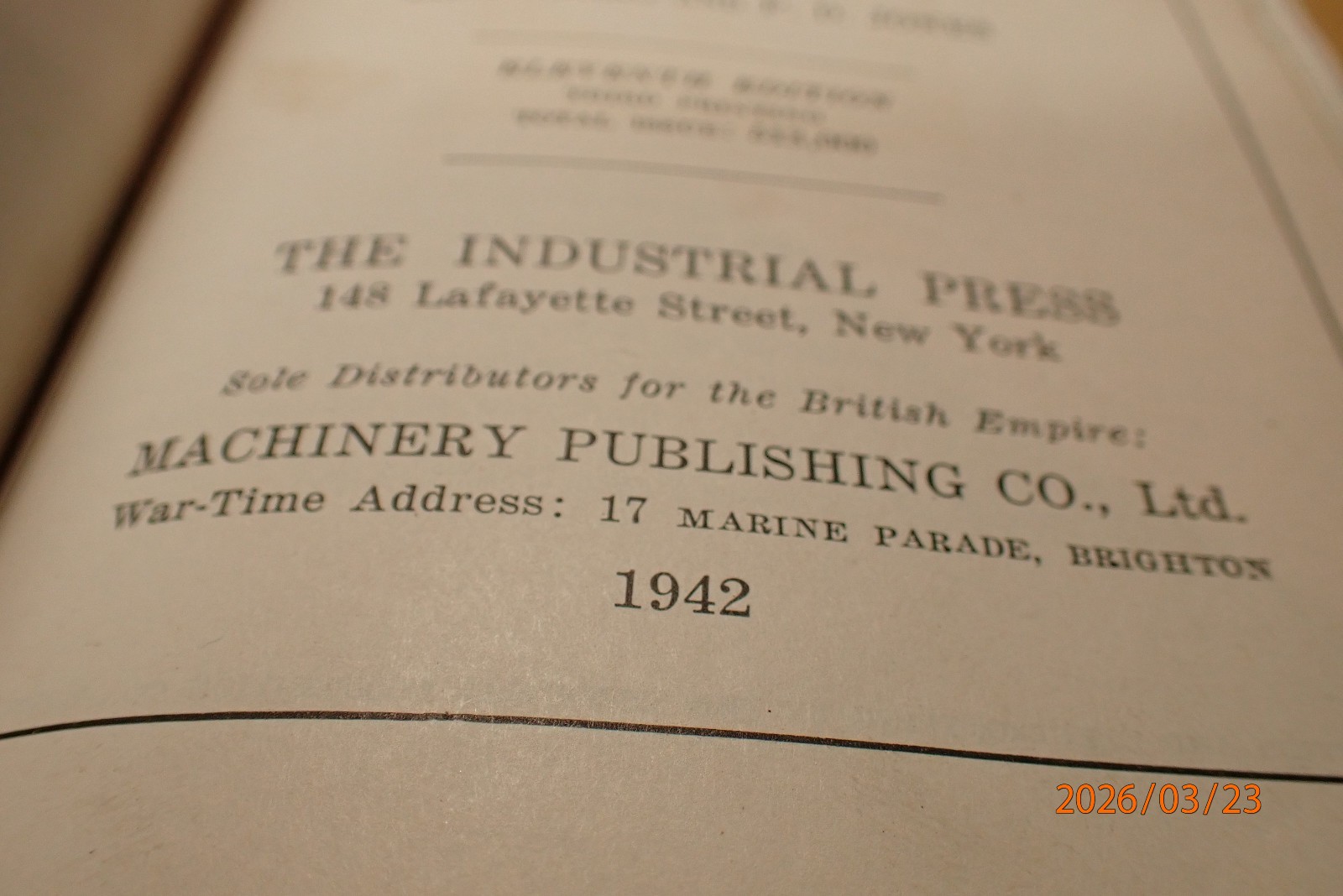 LOT BN61: VINTAGE MACHINERY’S HANDBOOK MACHINIST BOOK