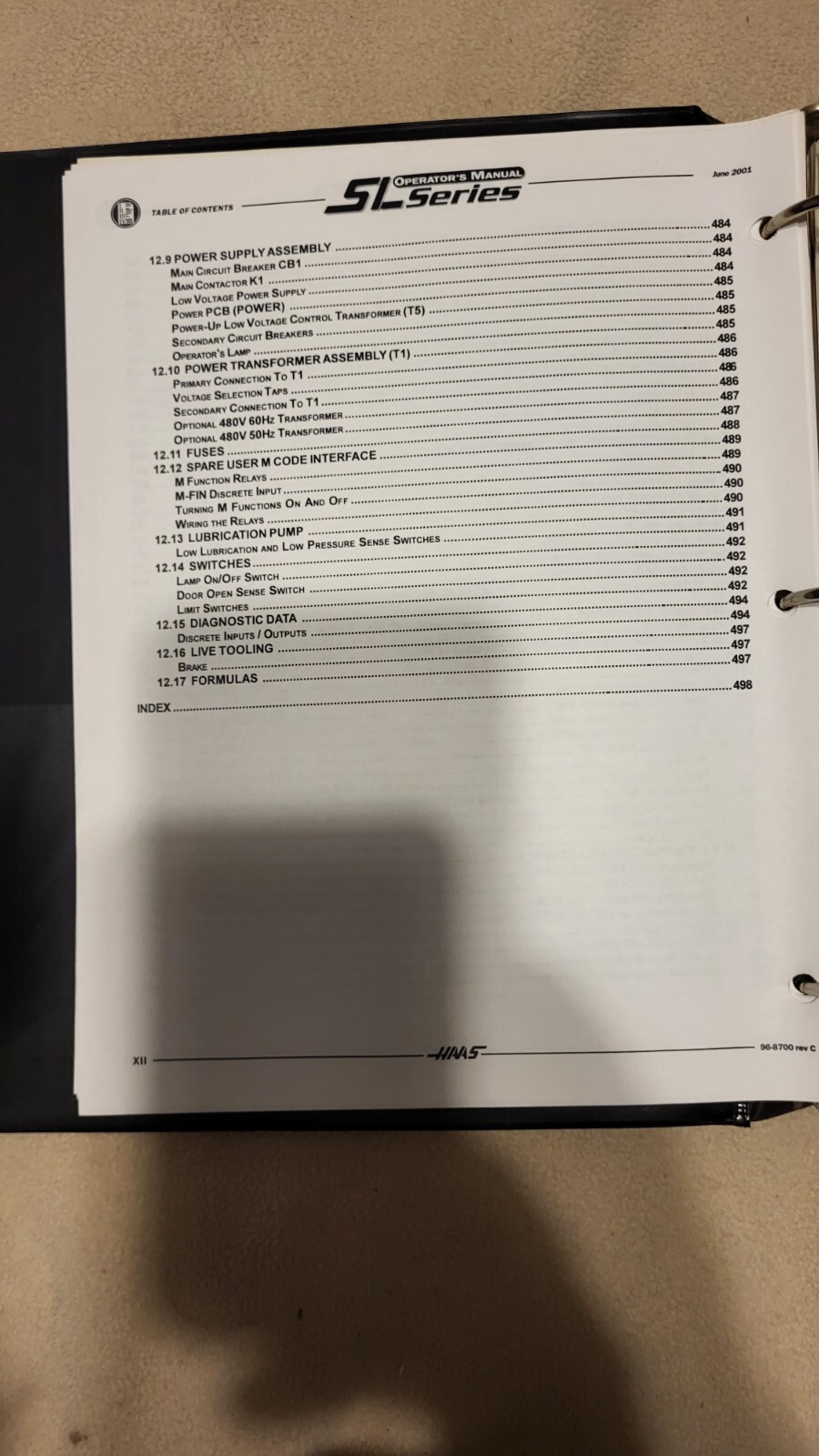 HAAS CNC LATHE SL 10 20 30 40 Series Programming Operations Owners Manual Book