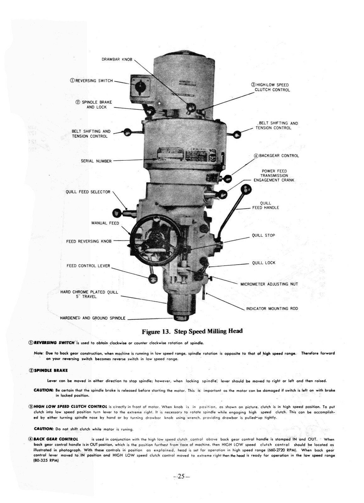 Comet 2H, 3H, 4H, 2VH, 3VH, & 4VH Milling Machine Operation Manual #1405