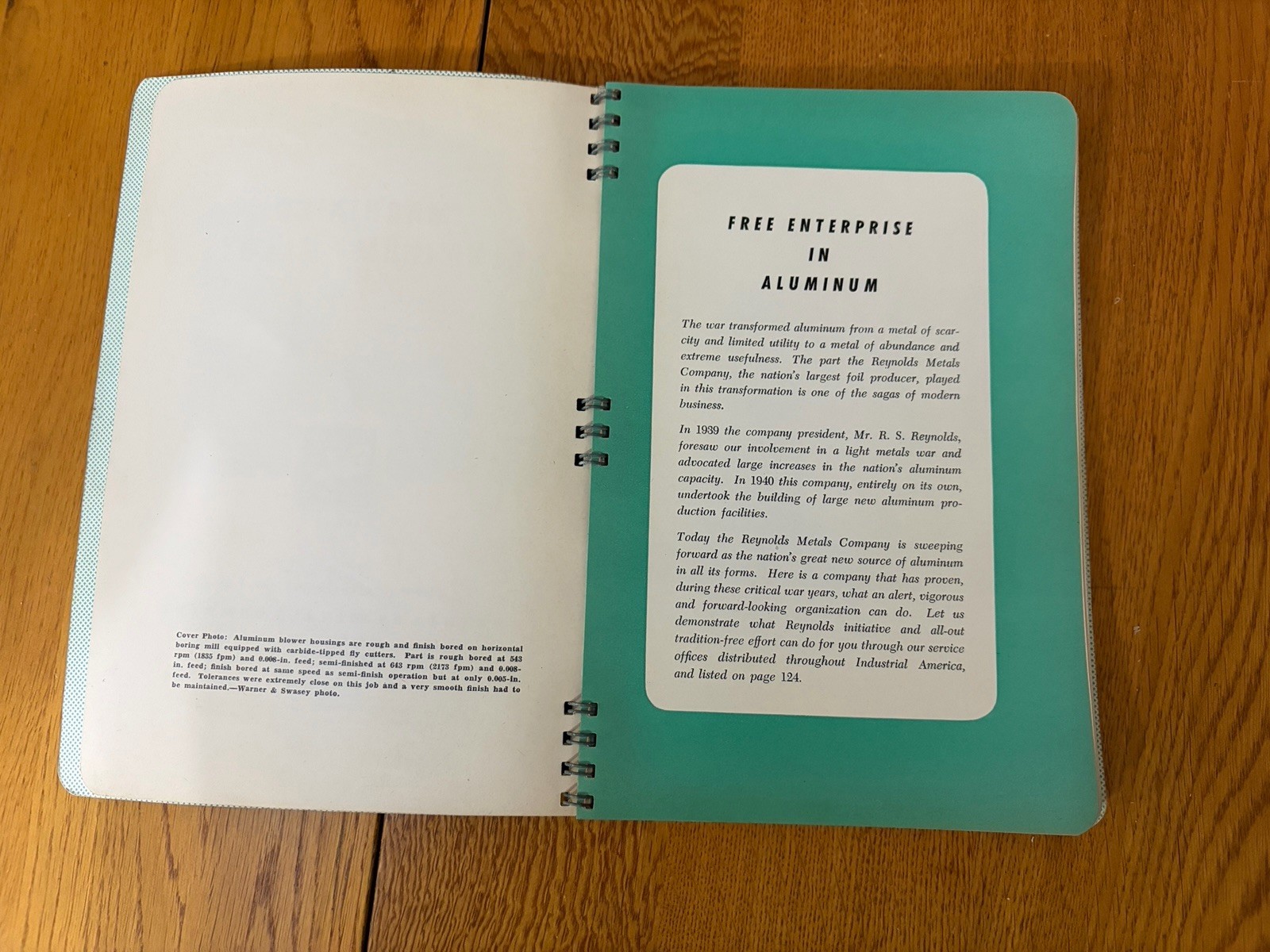 VTG 1946 REYNOLDS ALUMINUM METALS TECHNICAL HANDBOOK MACHINING ALUMINUM ALLOYS
