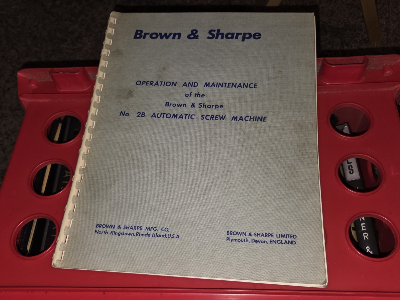Brown & Sharpe Operation Maintenance Manual Book 2B Automatic Screw Machine OLD!