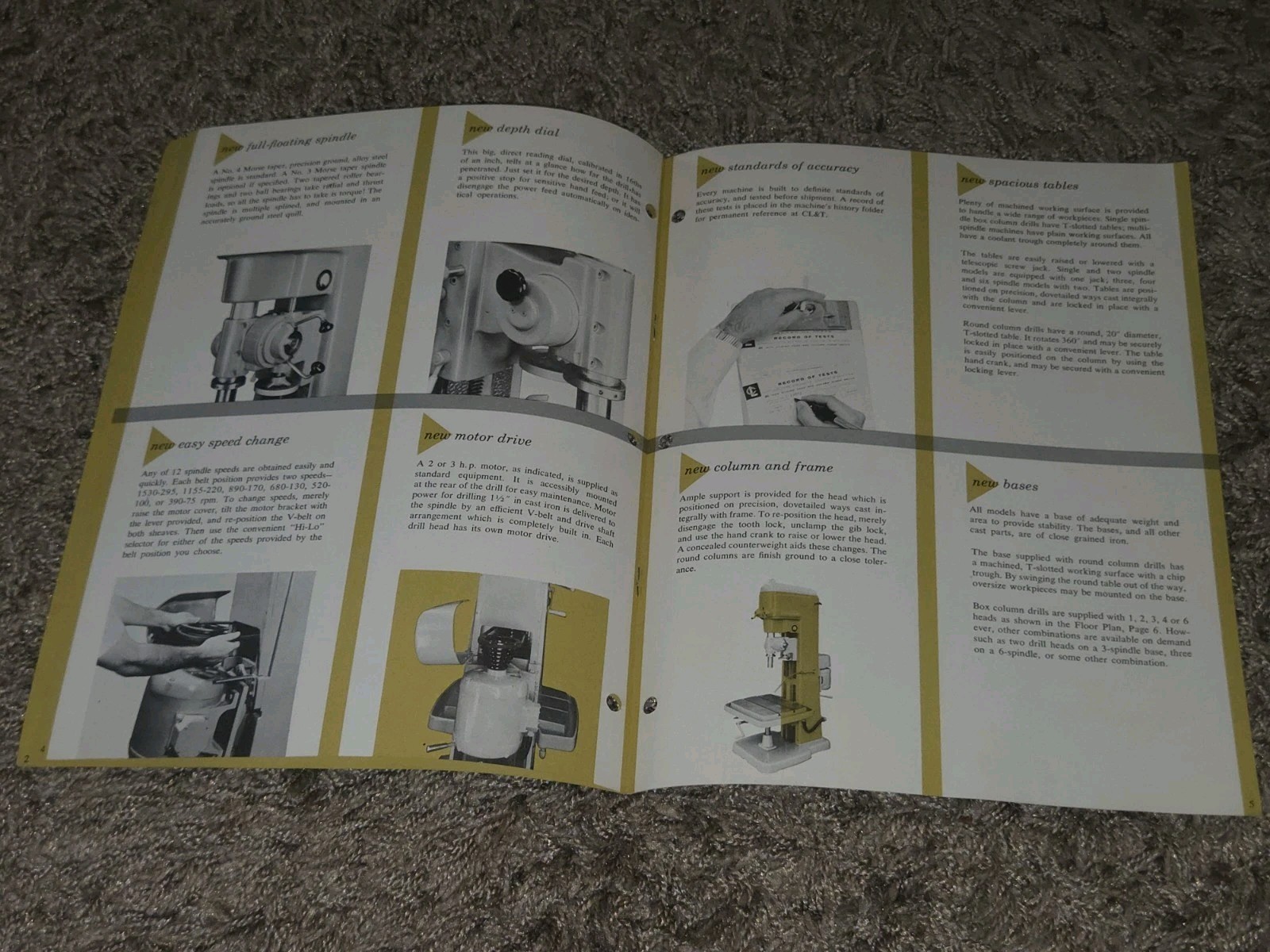 Vtg CINCINNATI Catalog D-140 SLIDING HEAD FLOOR DRILL 21″ BROCHURE Book Booklet