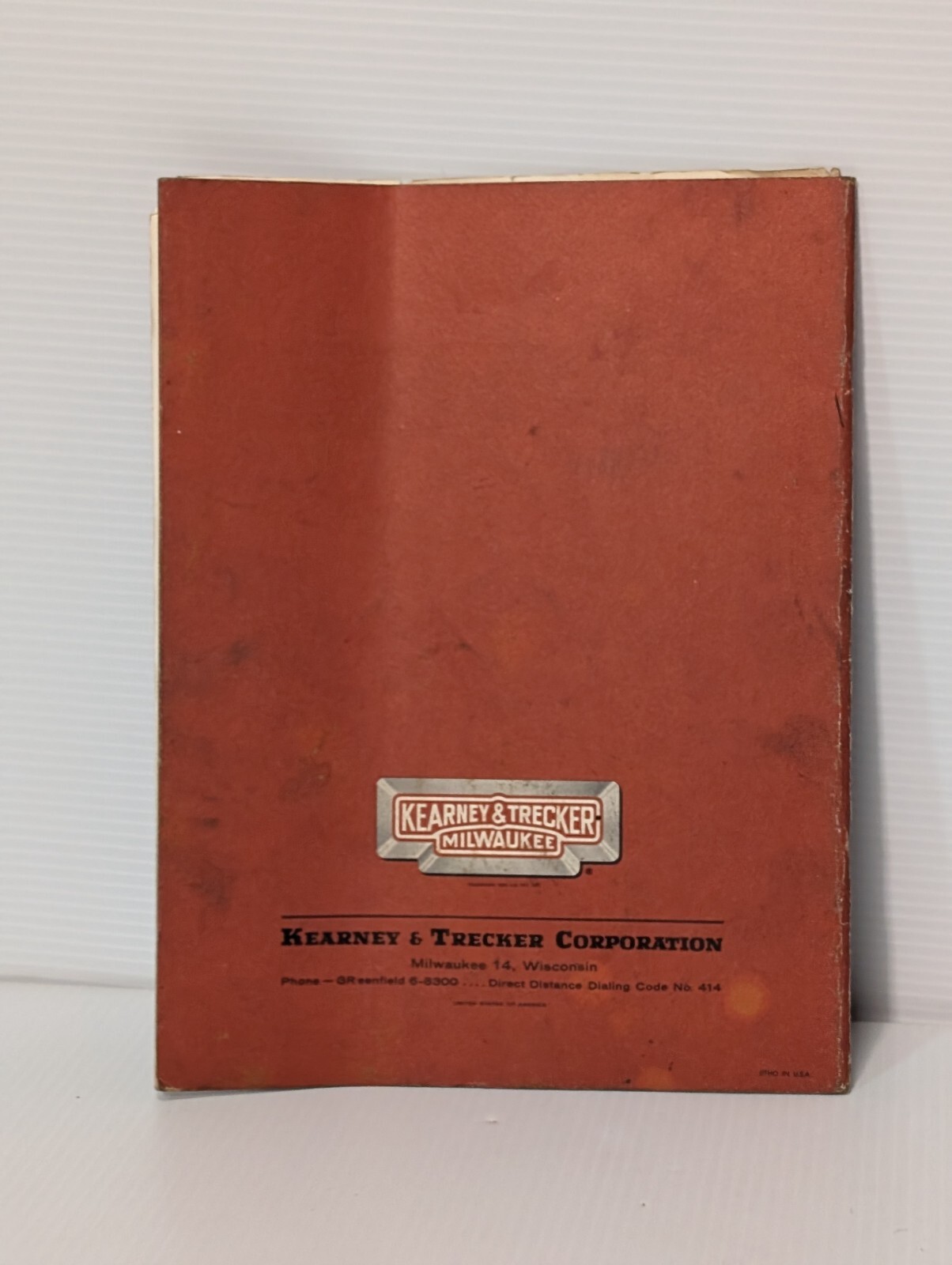 Kearney&Trecker No. TFC-5, TF Series Twin Screw Milling Machine Operator Manual