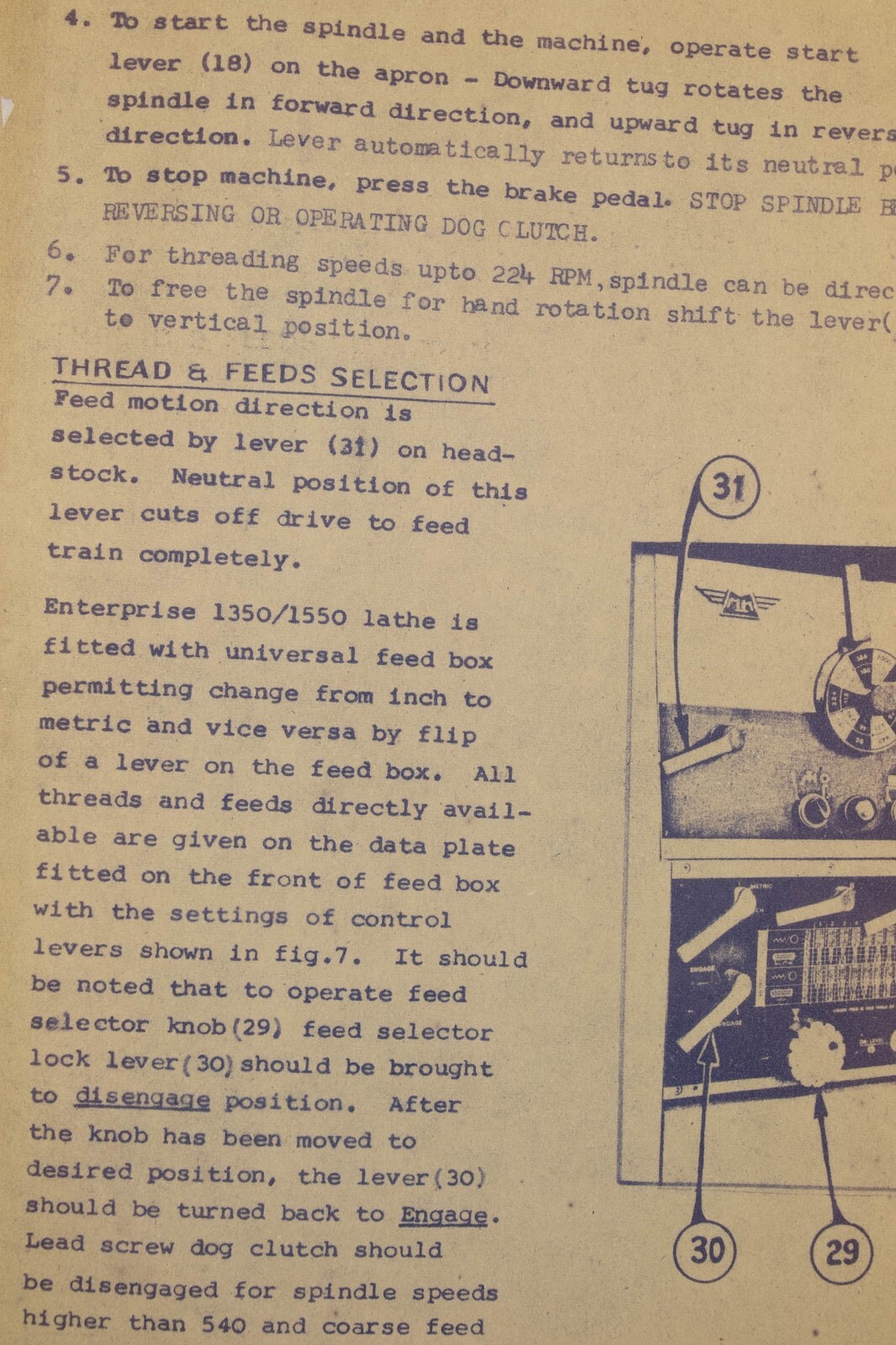 Enterprise Model 1350, 1550 Lathe Operations and Parts Manual