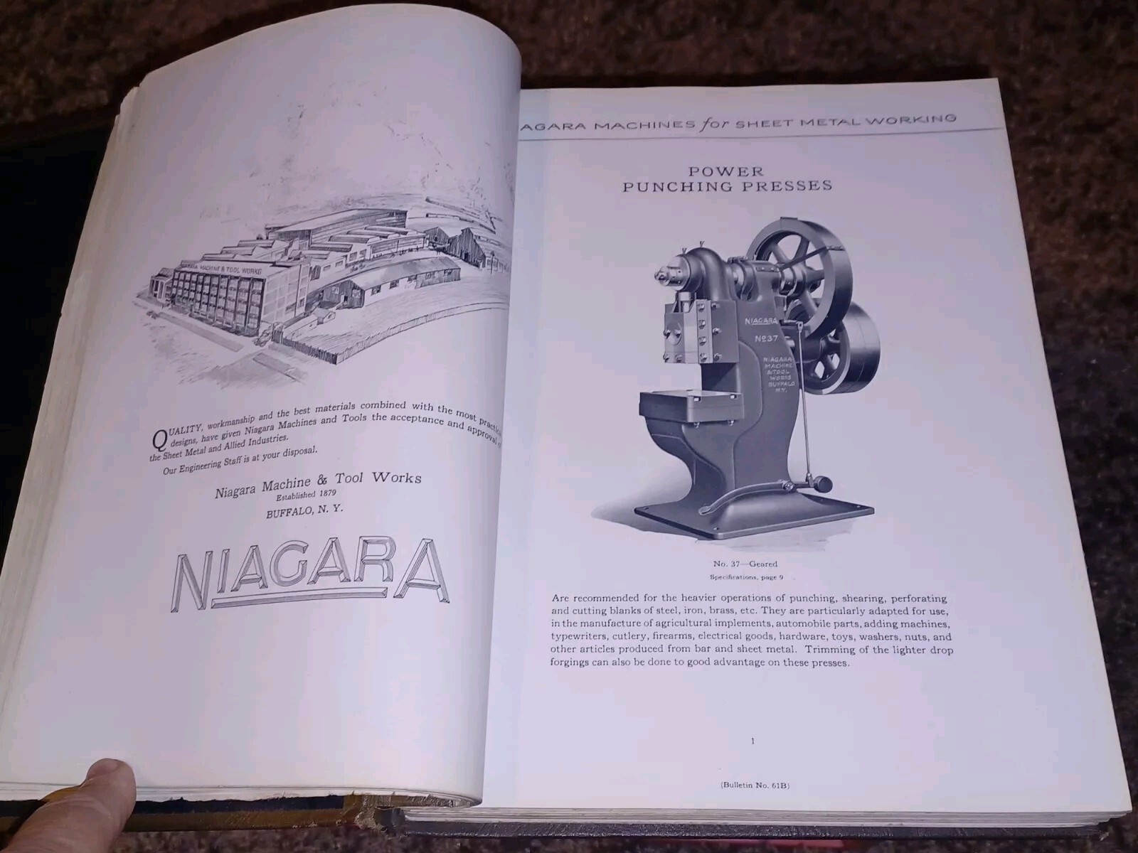 Niagara Machine & Tool Works Sales Catalog book PRESSES PUNCHES SHEARS Machinist
