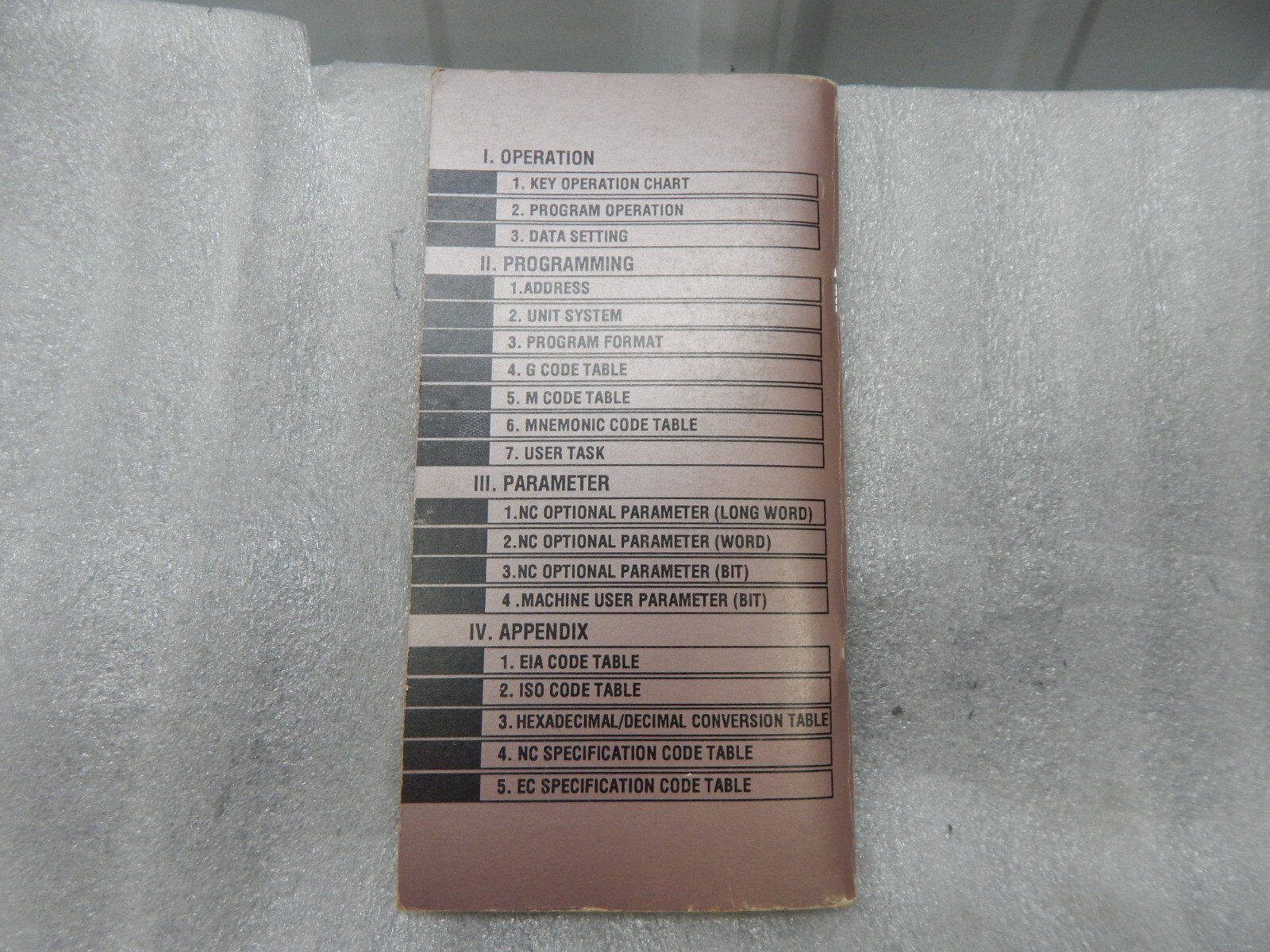 Okuma Operator’s Pocketbook OSP500M-G / OSP 5000M-G Machining Center pocket Manu