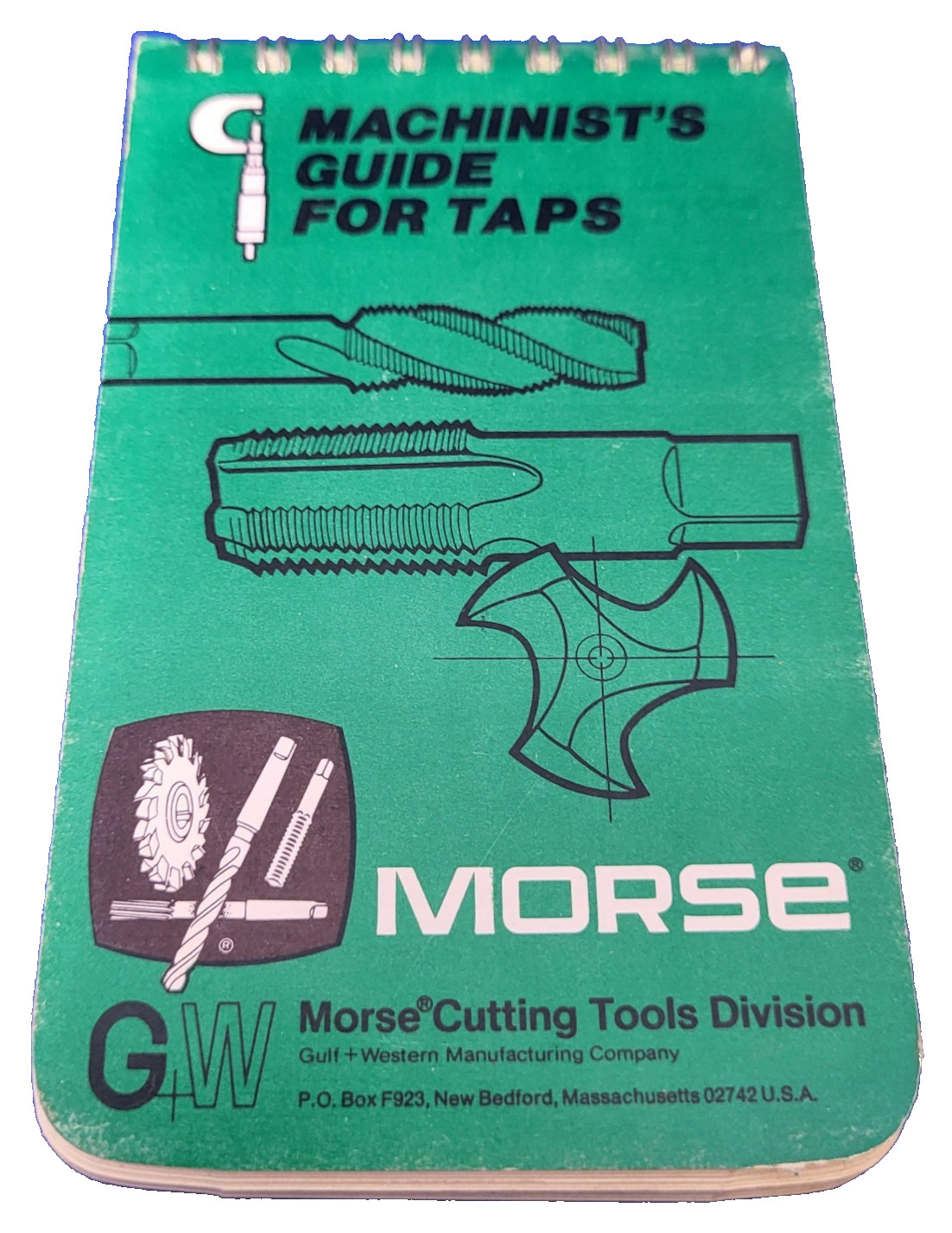 Morse Machinist’s Guide for Taps, Reference Spiral Pocket Notepad Vintage 1970s