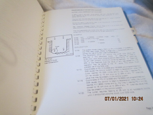 Cincinnati Milacron Programming Manual Book 20V Series 5 Axis Profiling Machine