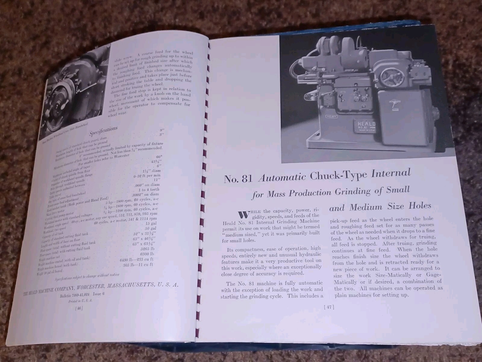 HEALD COMPANY Precision GRINDING BORING Borizing MACHINES CATALOG BOOK Issue 13