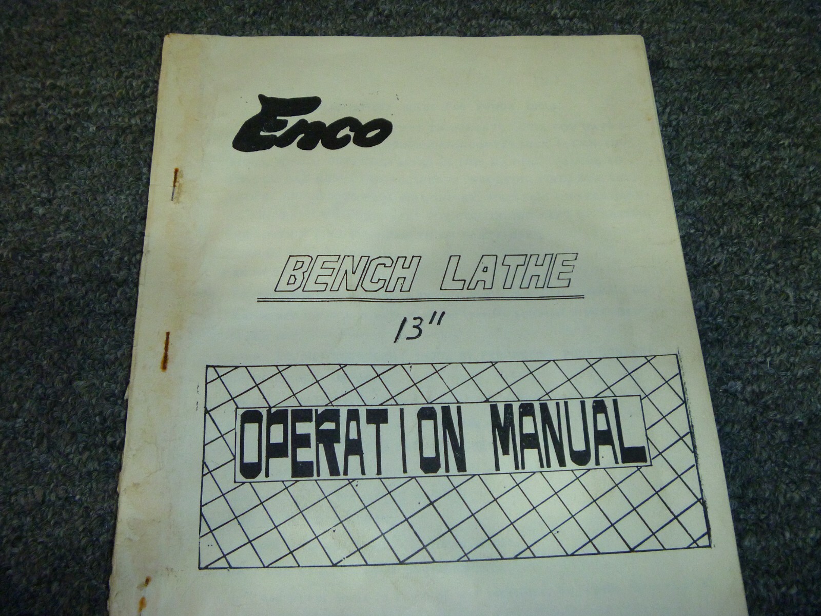 ENCO 13″ Bench Lathe Owner Operator Instruction Manual User Guide