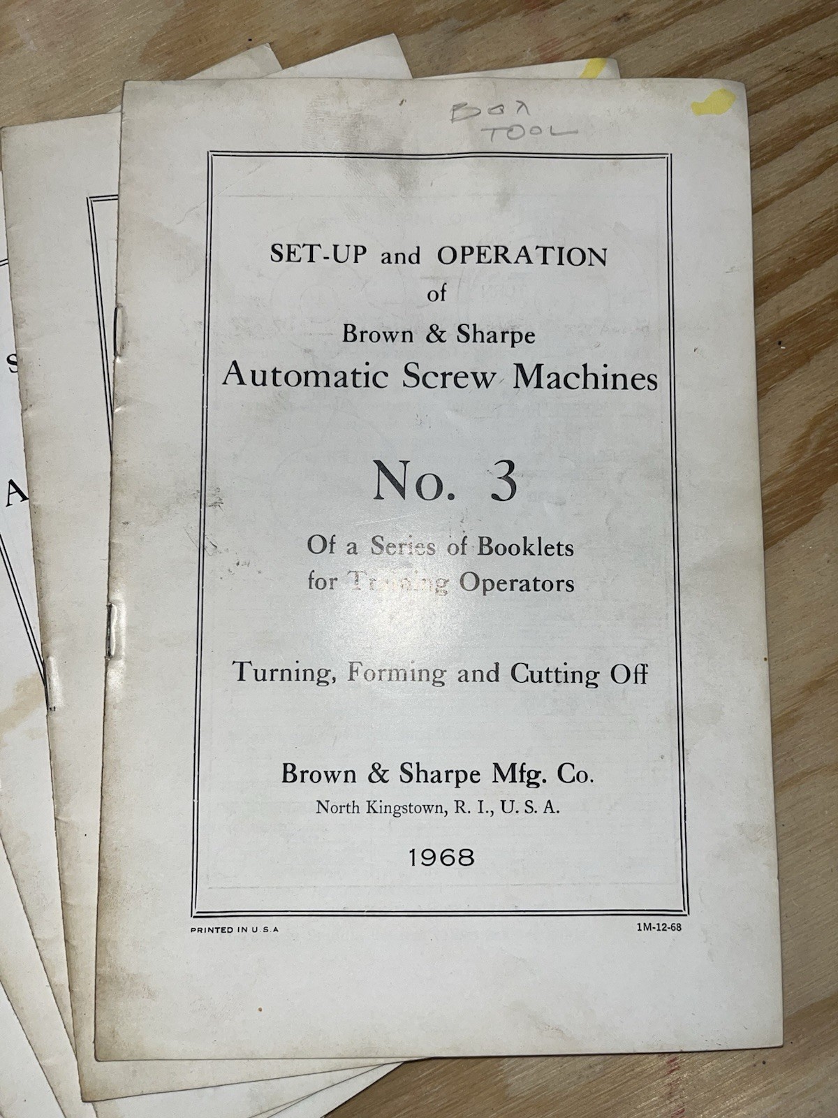 Complete Set Brown & Sharpe Automatic Screw Machine OperatorTrainingManuals 1968