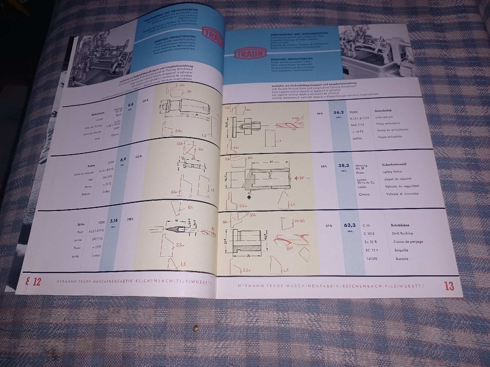 HERMANN TRAUB west Germany TOOLS 1958 Catalog Journal TURNED PARTS machinist VTG