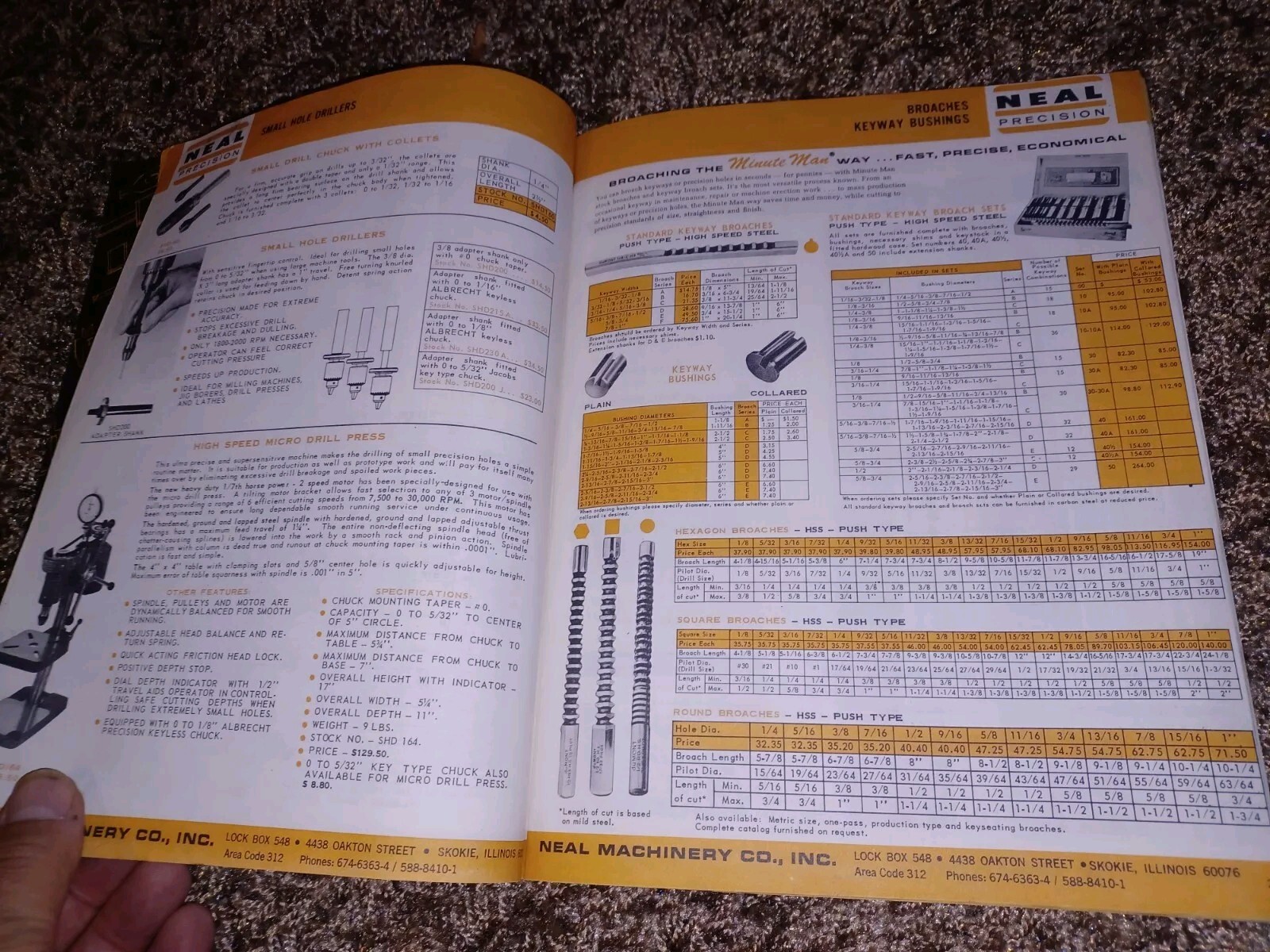 NEAL MACHINERY CO PRECISION Machinist Tools CATALOG Book NO 568 May 1, 1968