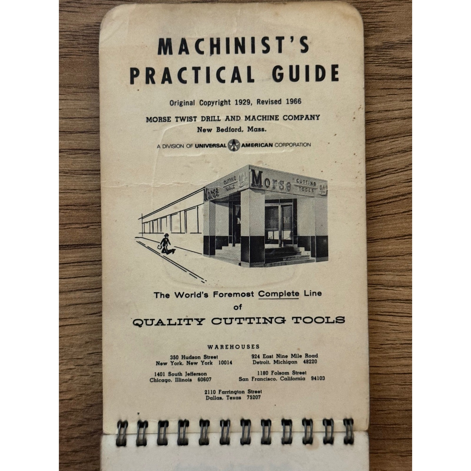 1966 Morse Machinist’s Practical Guide Twist Drill Pocket Handbook