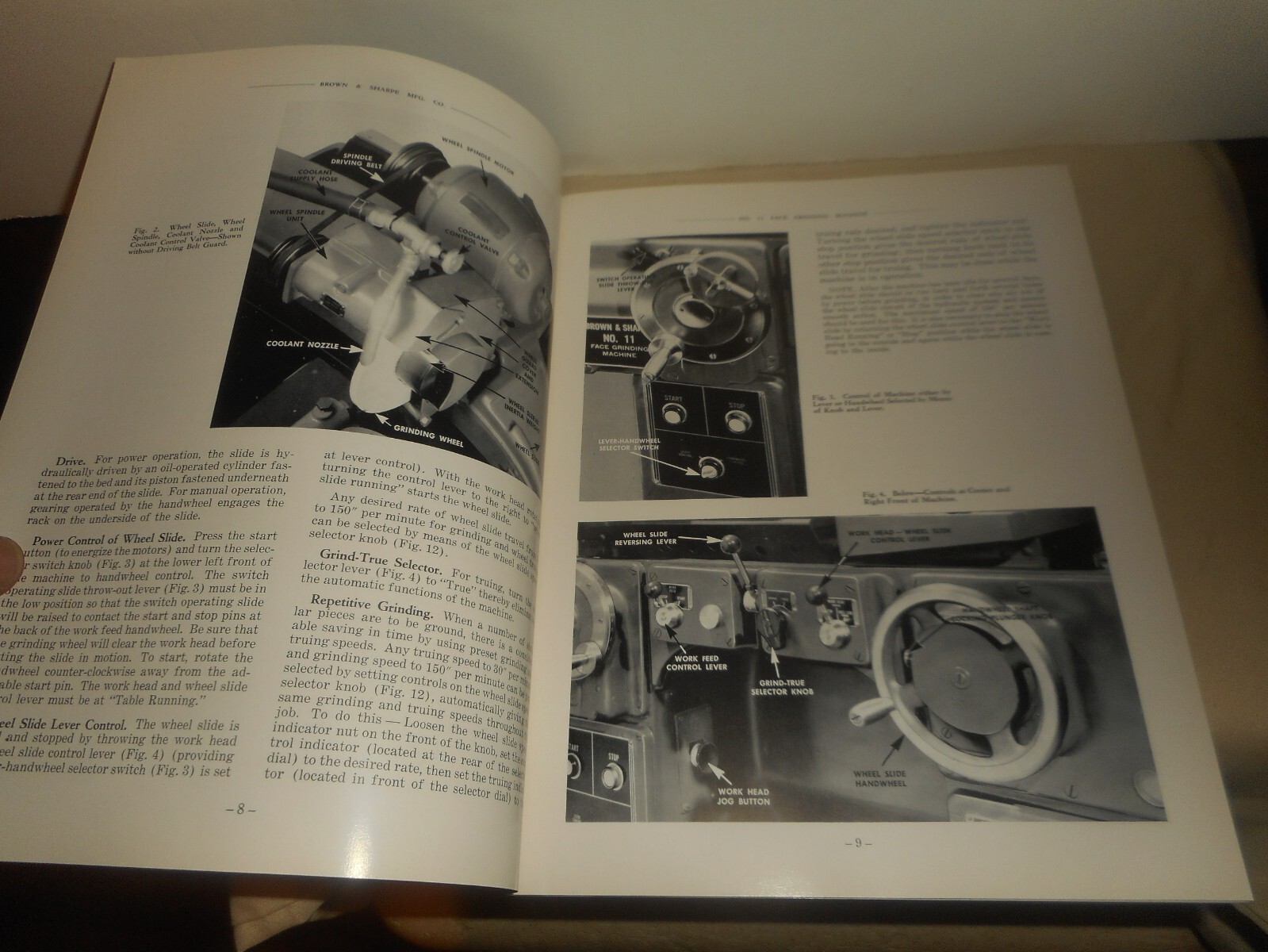BROWN & SHARPE No. 11 Grinding Machine Operation Maintenance Repair Parts Manual