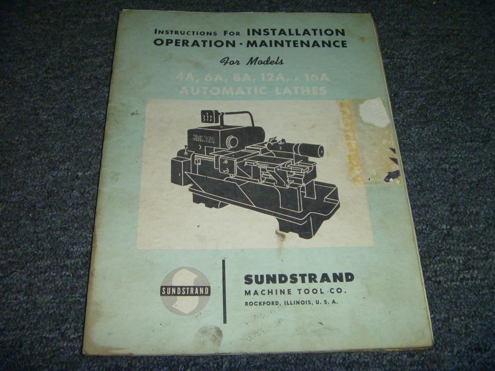 Sundstrand 4A Automatic Lathe Installation, Operator, & Maintenance Manual xz