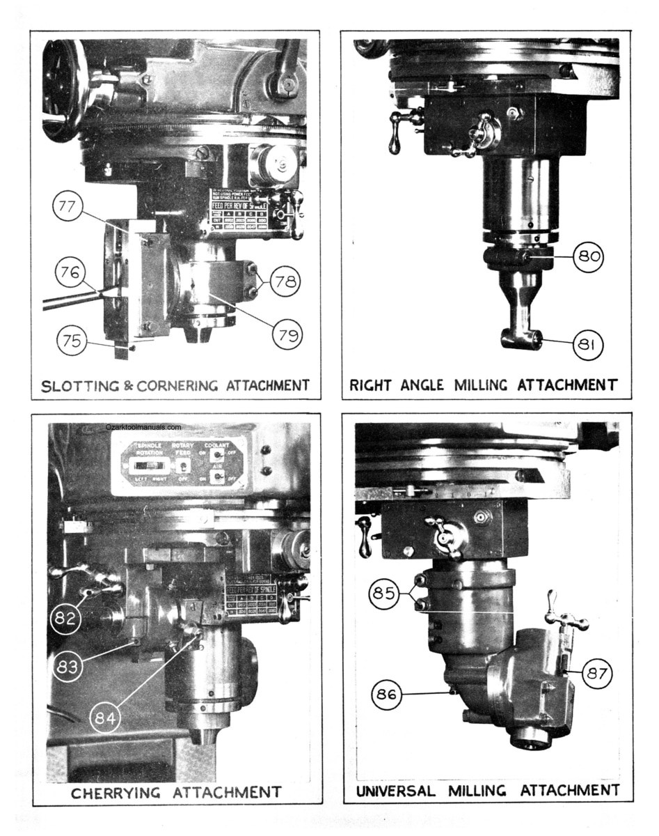 Kearney & Trecker 2D Rotary Head Vertical Mill Instruction Operator Manual 1747