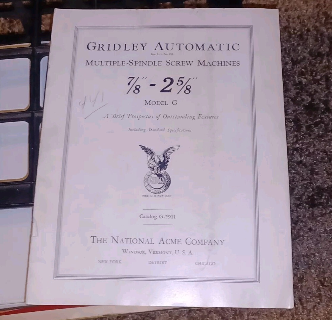 NATIONAL ACME GRIDLEY AUTOMATIC Model G Multiple Spindle Screw Machines Catalog