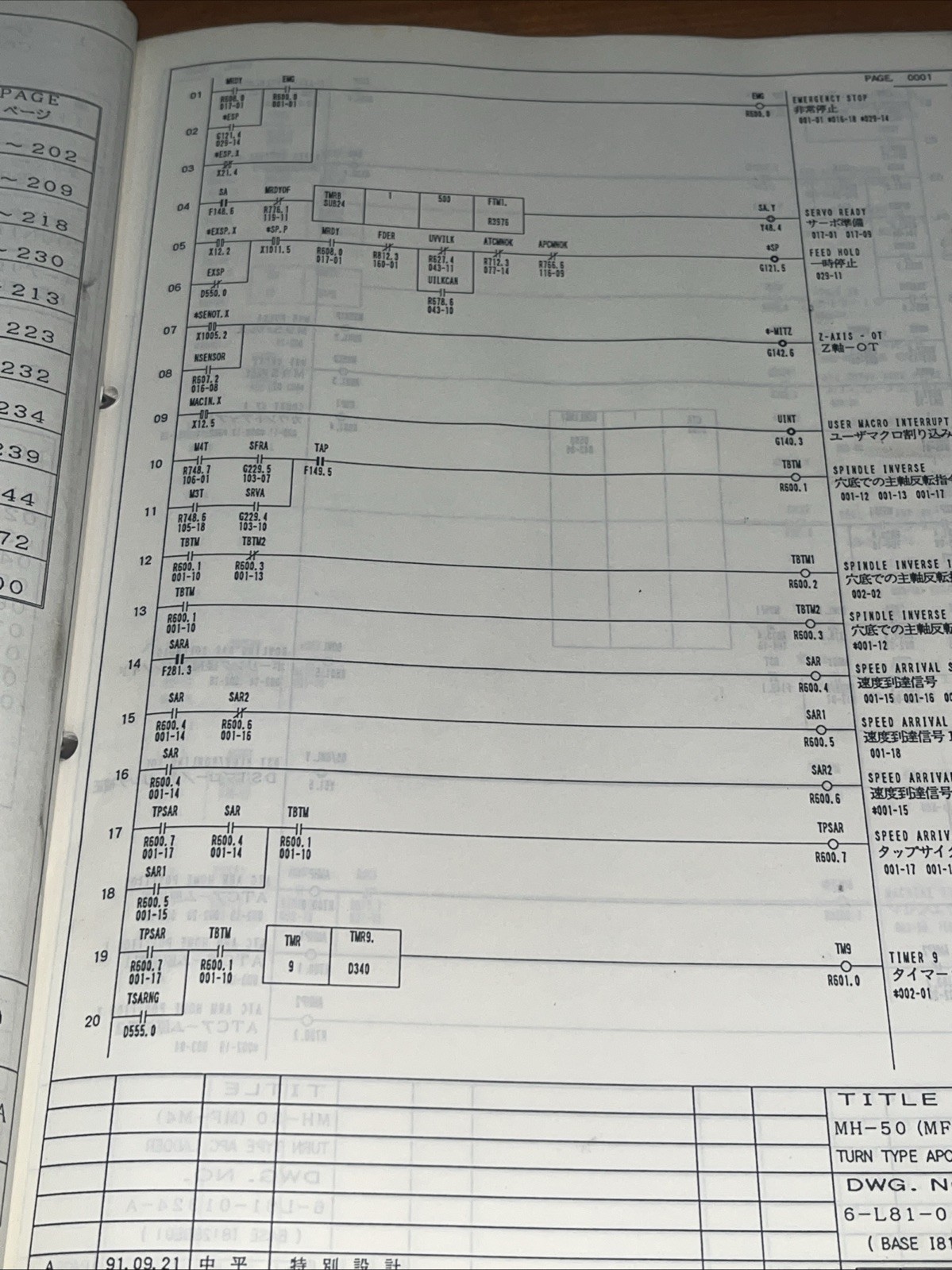 🇺🇸 Mori Seiki MH-50 Ladder Circuit Diagram (6L81-01324A)