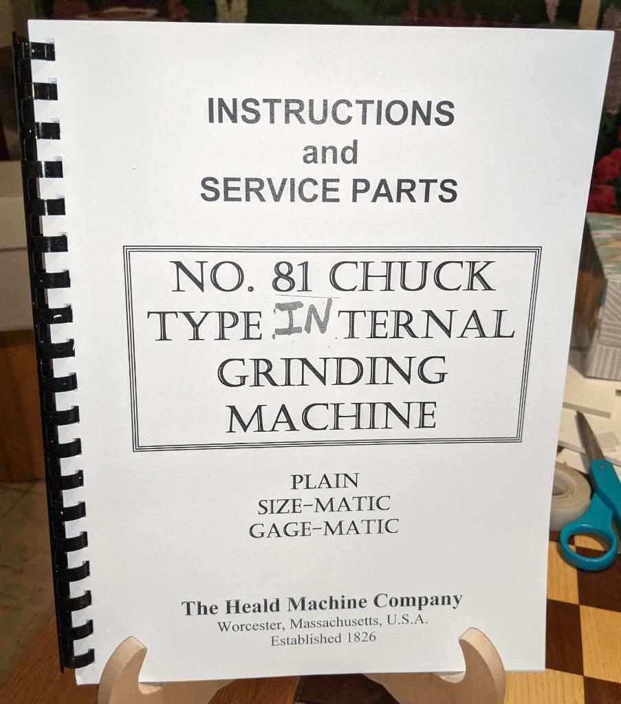 Heald 81 Internal Grinder Instruction and Parts Manual