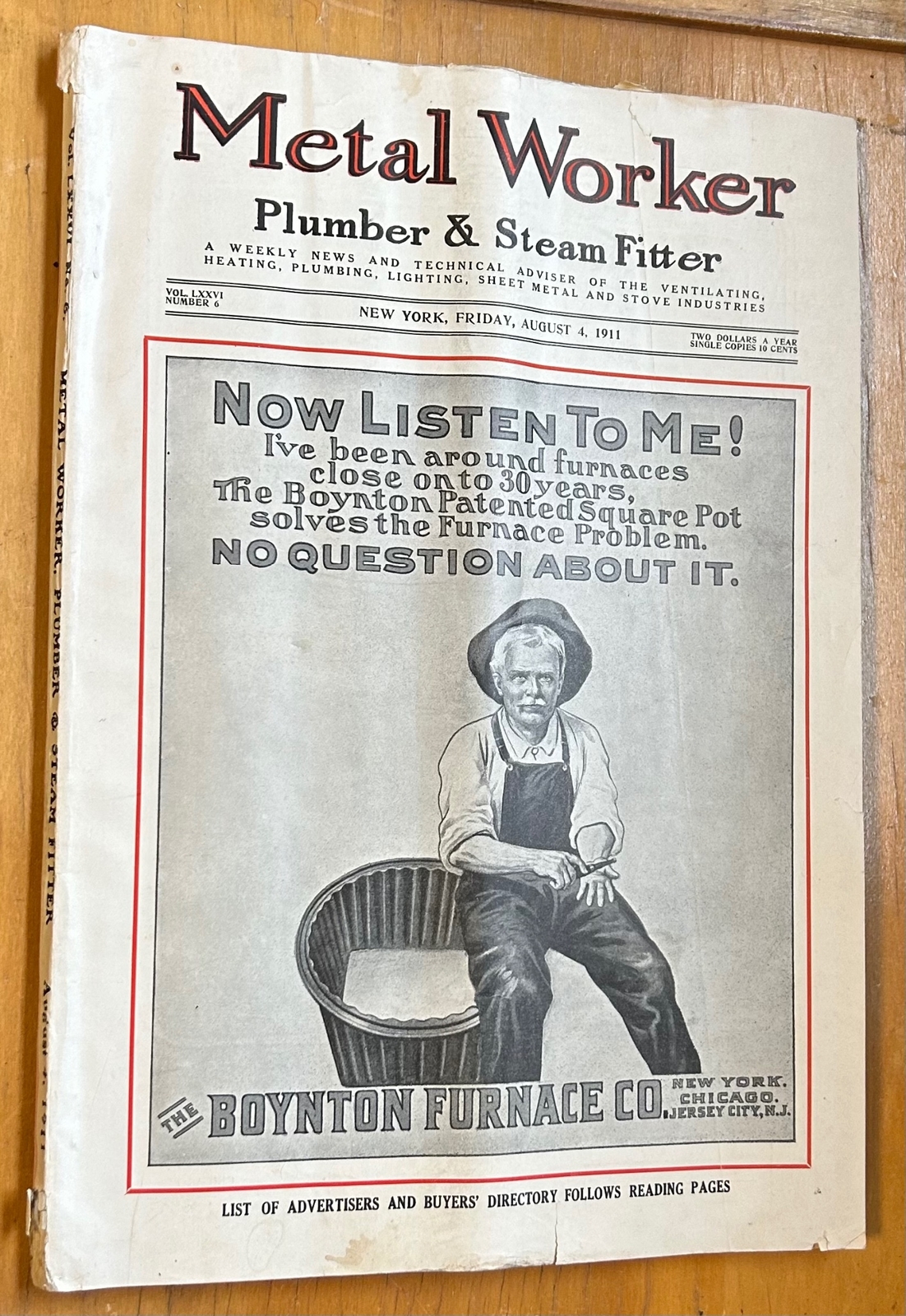 4 METAL WORKER PLUMBER & STEAM FITTER MAGAZINES 1911 1912