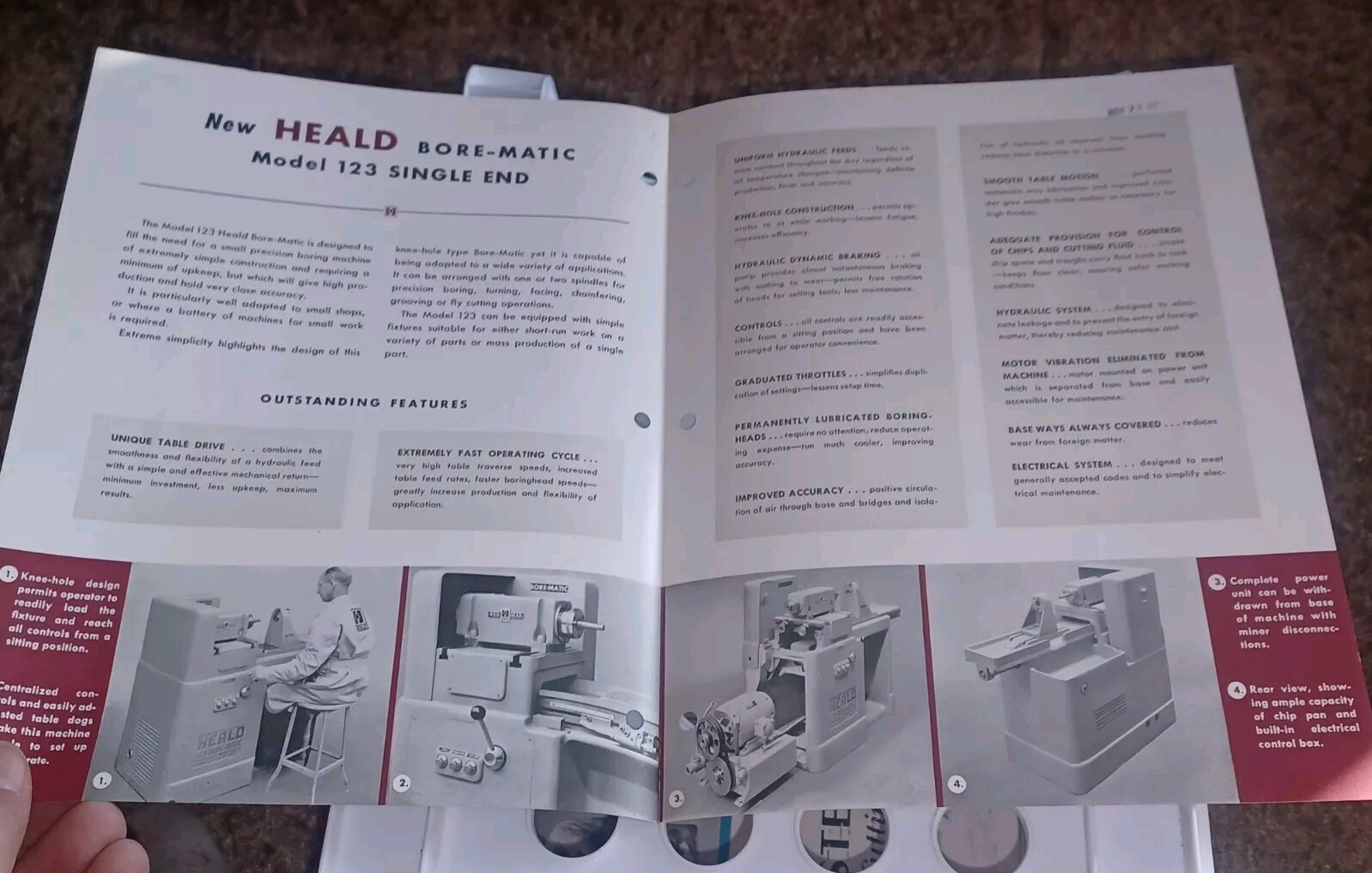 HEALD COMPANY Sales Catalog MODEL 123 BORE-MATIC PRECISION FINISHING MACHINES