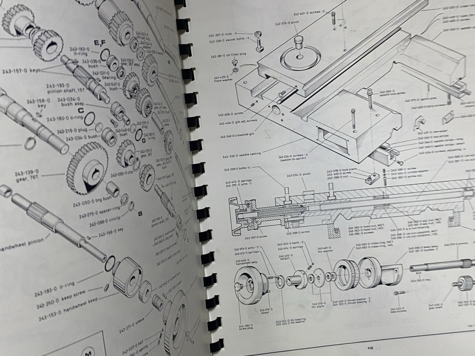 Clausing Colchester 25” Geared Head Lathes Instruction Parts Manual