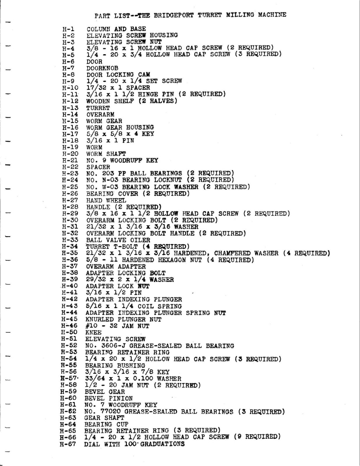 Ram Turret Operator Instruction Manual Fits Bridgeport Series 1 & Round P38