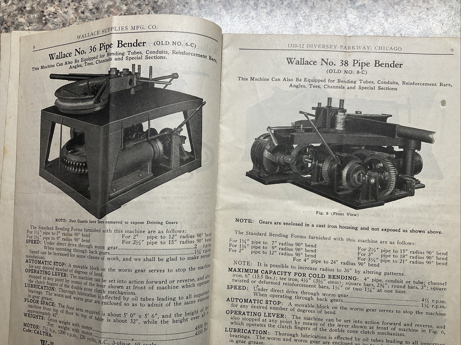 Vtg Wallace Supplies Mfg Co Brochure Bending Machine Machinist Tool BULLETIN #27
