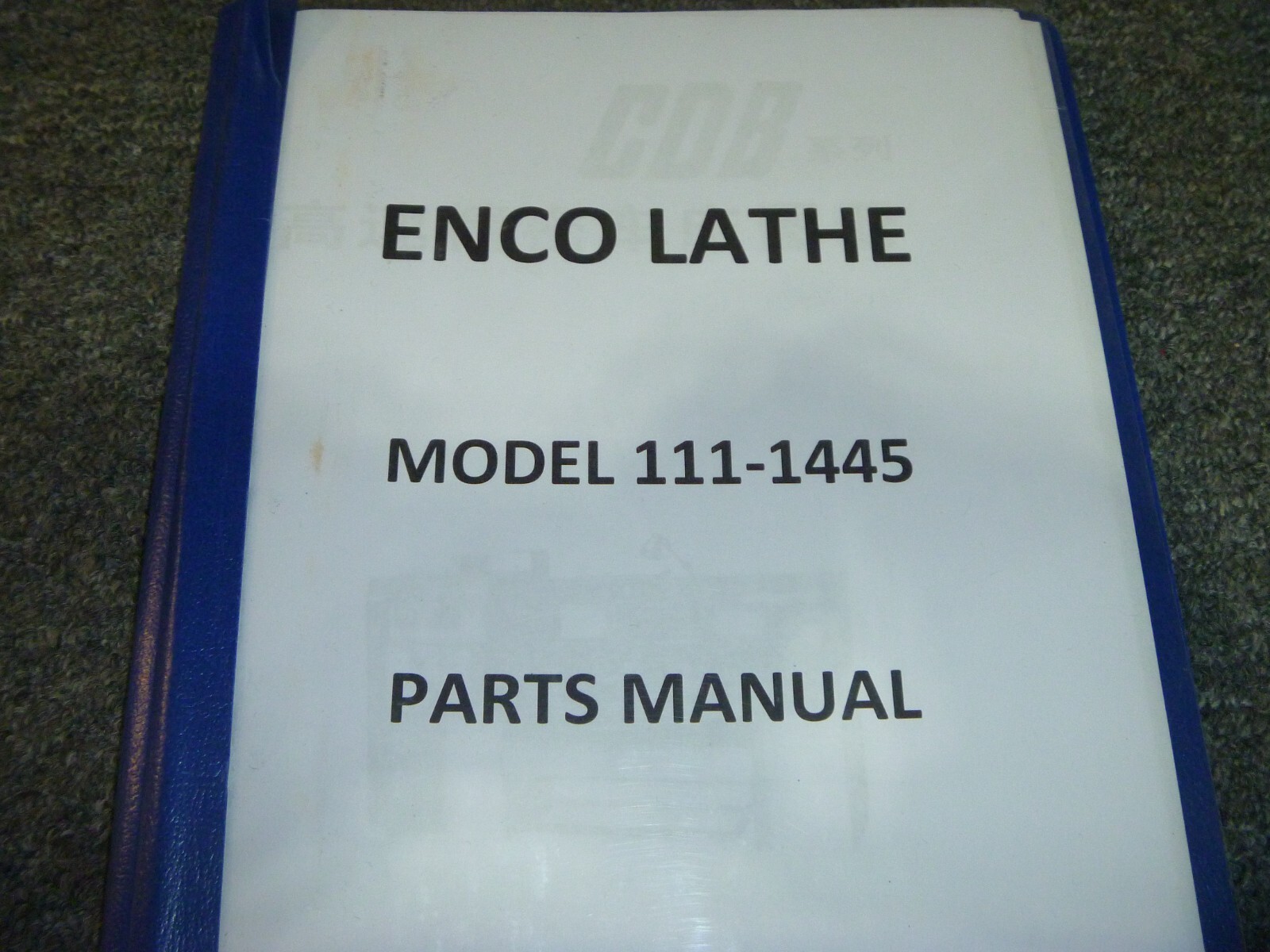ENCO 111-1445 Lathe Parts Catalog Manual List