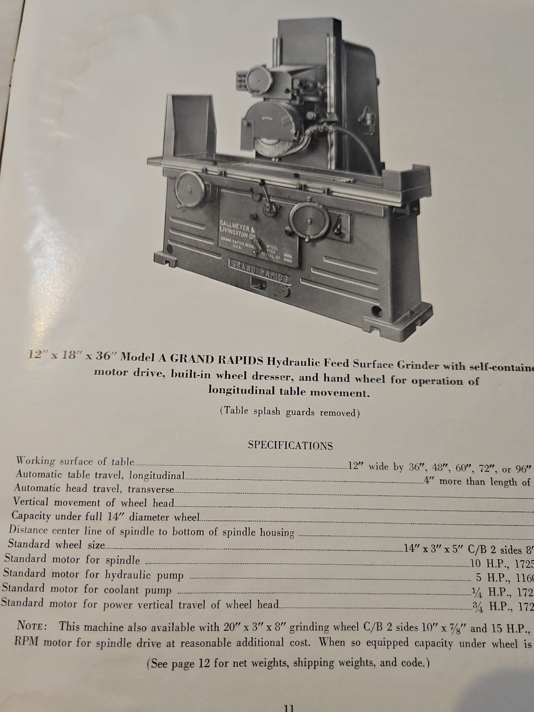 GRAND RAPIDS SURFACE GRINDERS MACHINE CATALOG GALLMEYER LIVINGSTON #4