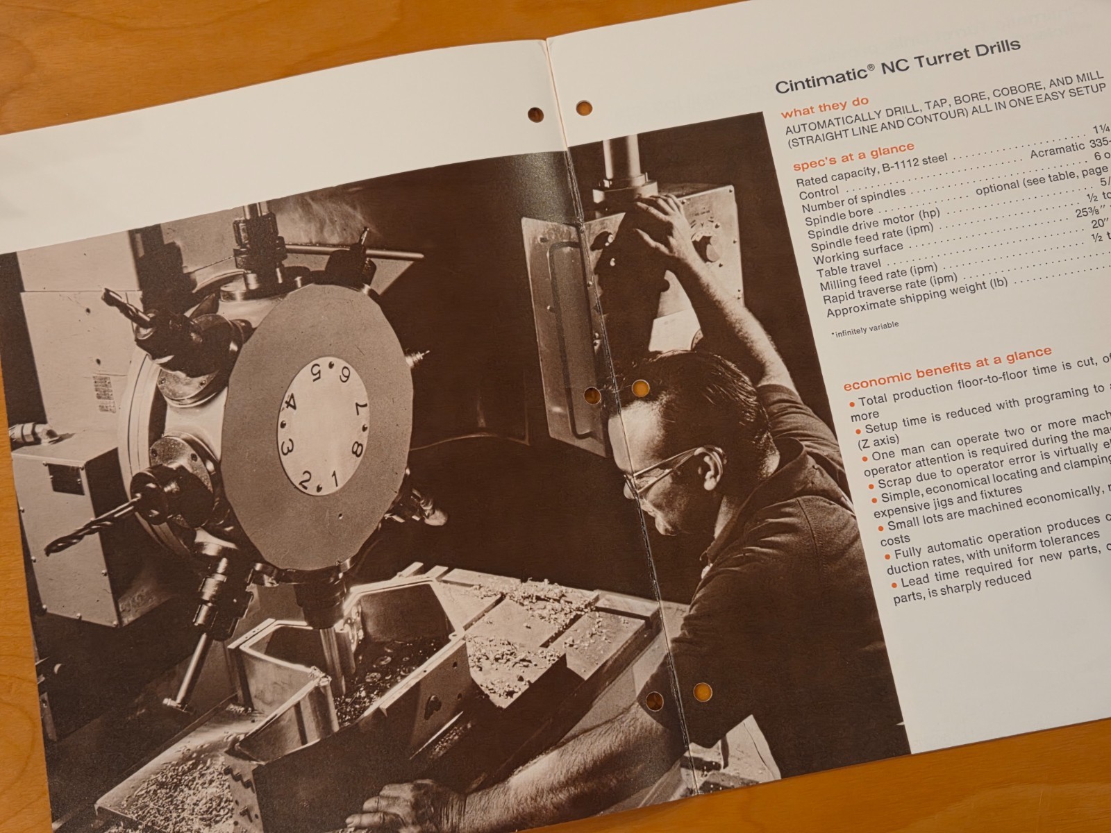 Cincinnati Milacron Cintimatic NC Turret Drill Sales Brochure 1972