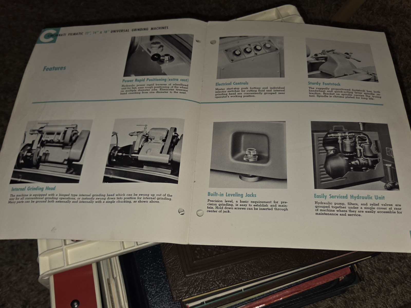 1955 CINCINNATI Promo SALES CATALOG BOOK FILMATIC 12 14″ 18″ Grinding Machines