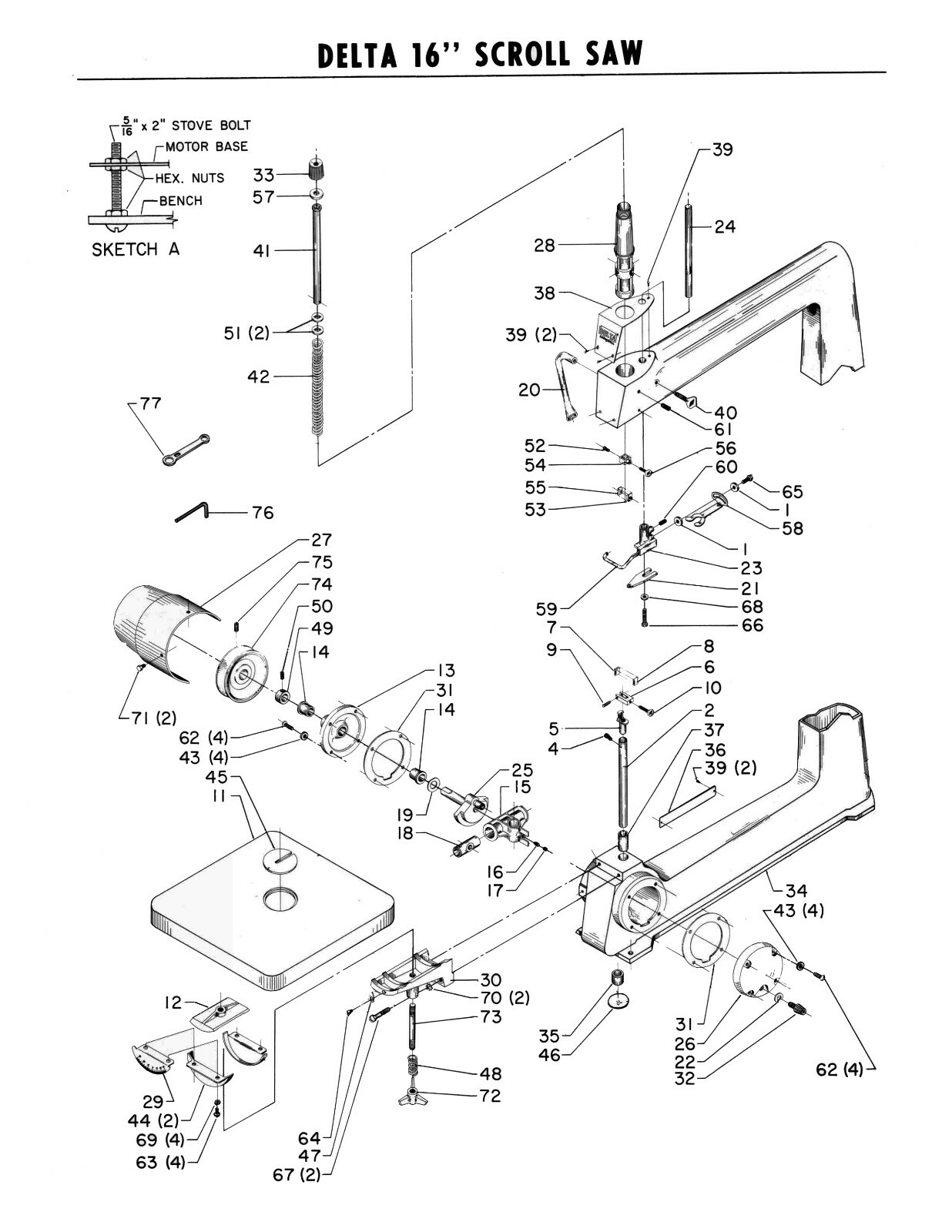 Delta Rockwell Light Industrial Power Tools Service Manual SV-229 #1920
