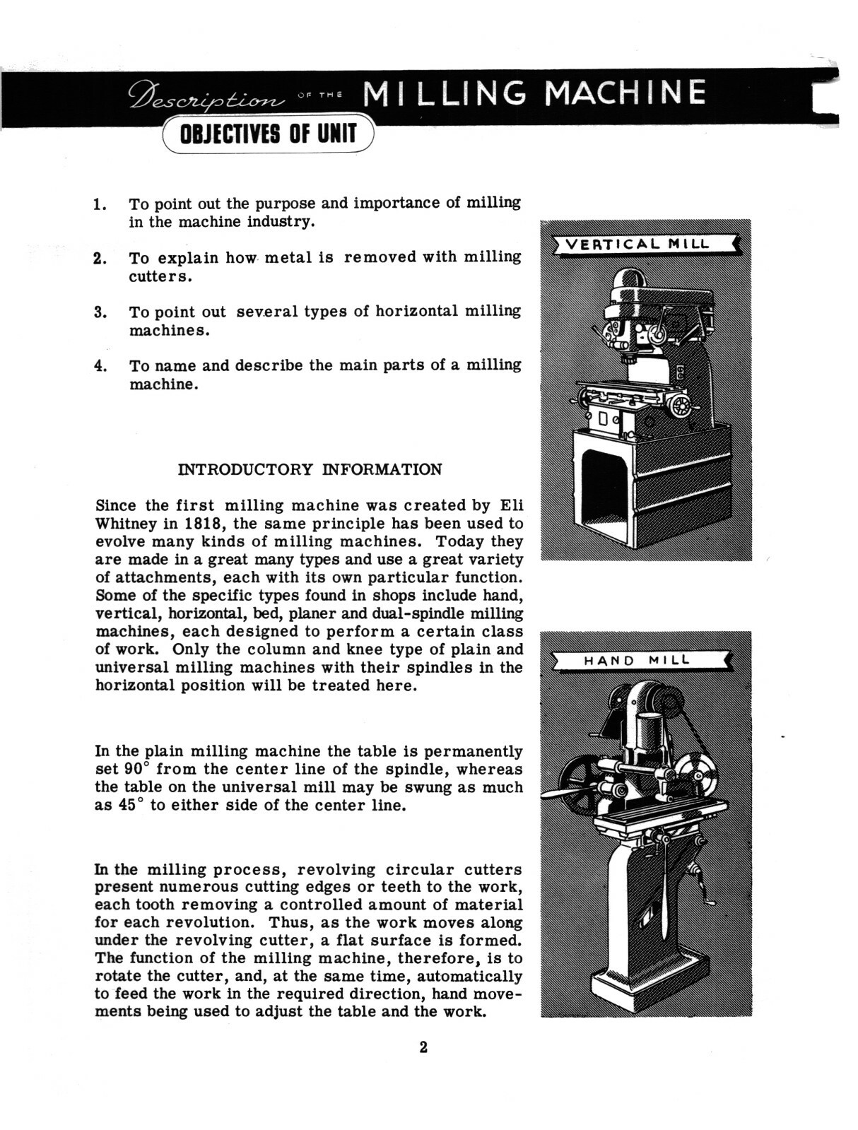Milling Machine Work Shop Series by Delmar Publisers #1160