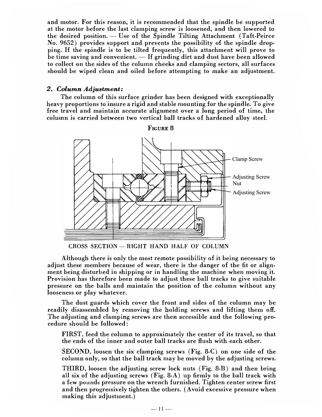 Taft Peirce #1 Surface Grinder Installation, Instruction, & Parts Manual #2143
