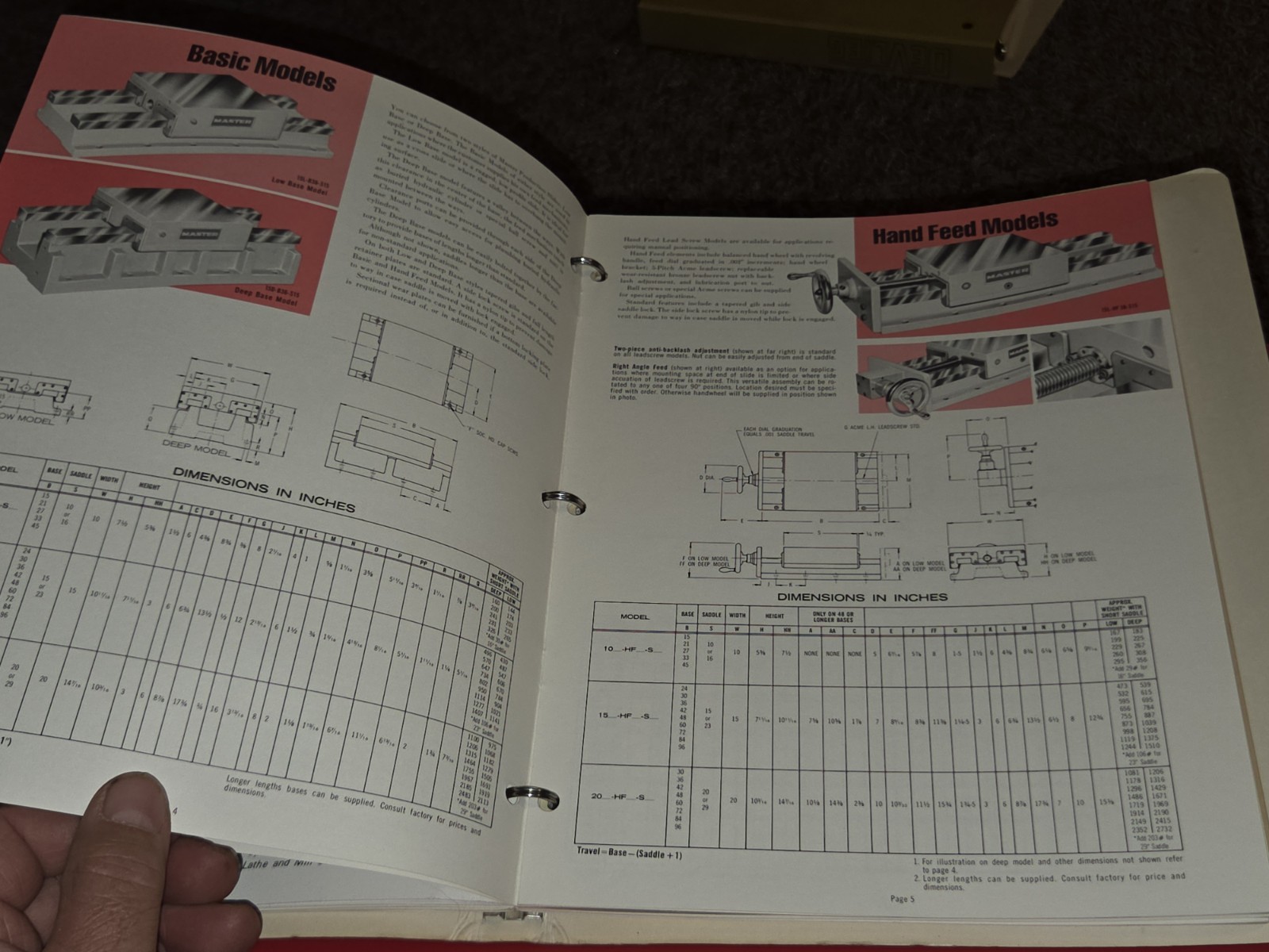 MASTER MACHINE TOOLS CO SLIDES & HEADS Promo Sales Binder Catalog Book MACHINIST