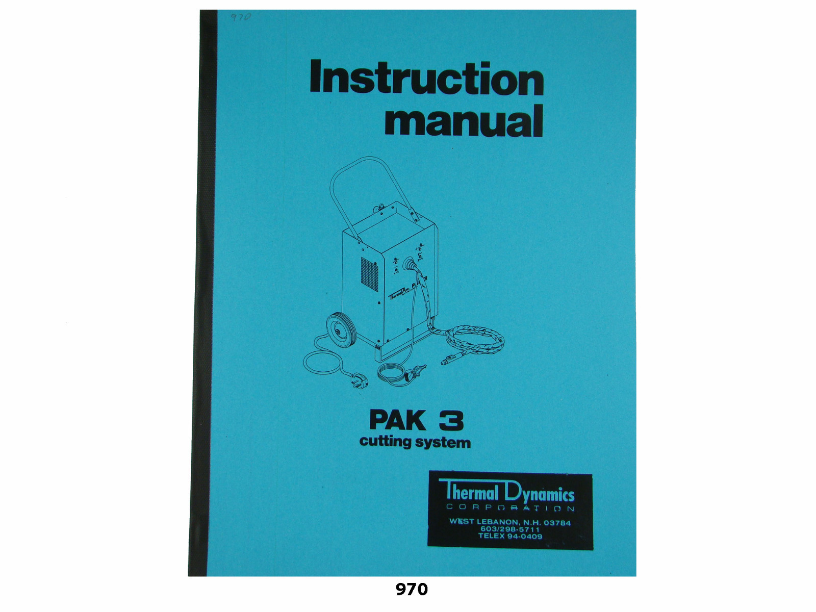Thermal Dynamics PAK 3 Plasma Cutter Instruction Manual *970