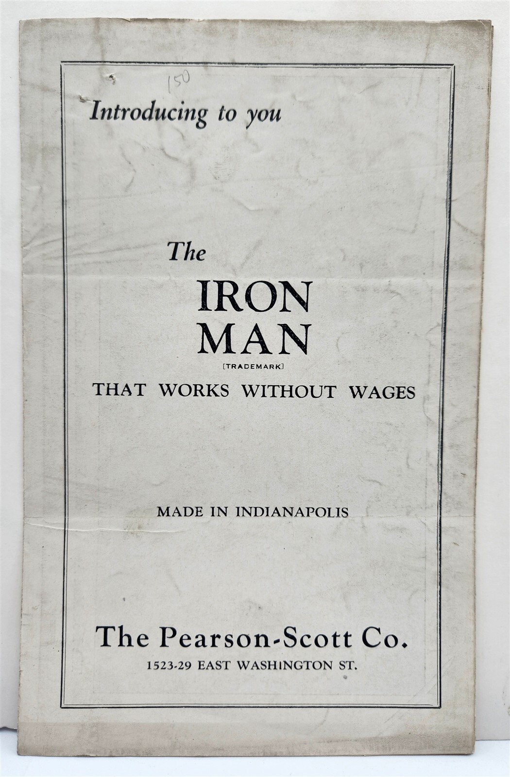 1930’s Pearson Scott Co. Iron Man Hand Screw Machine Advertising Brochure