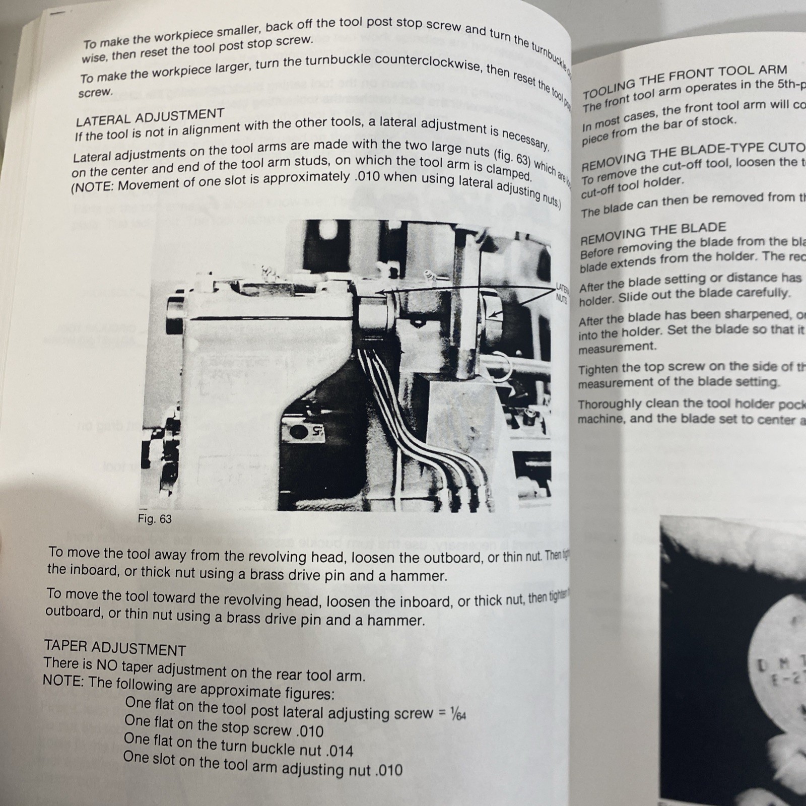 Vtg Davenport 5 Spindle Automatic Screw Machine Operators Training Manual