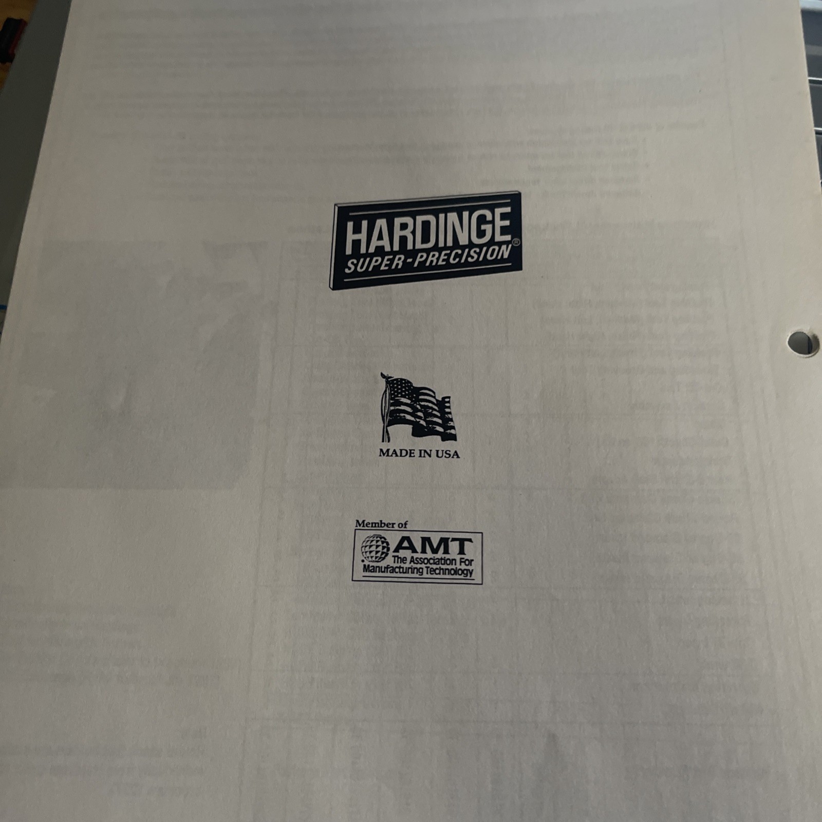 Hardinge Brochure 1289 Round and Square Shank Cutting Tools CNC /Manual Lathes